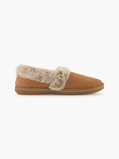 Skechers COZY CAMPFIRE Plüsch-Hausschuh – Cognac