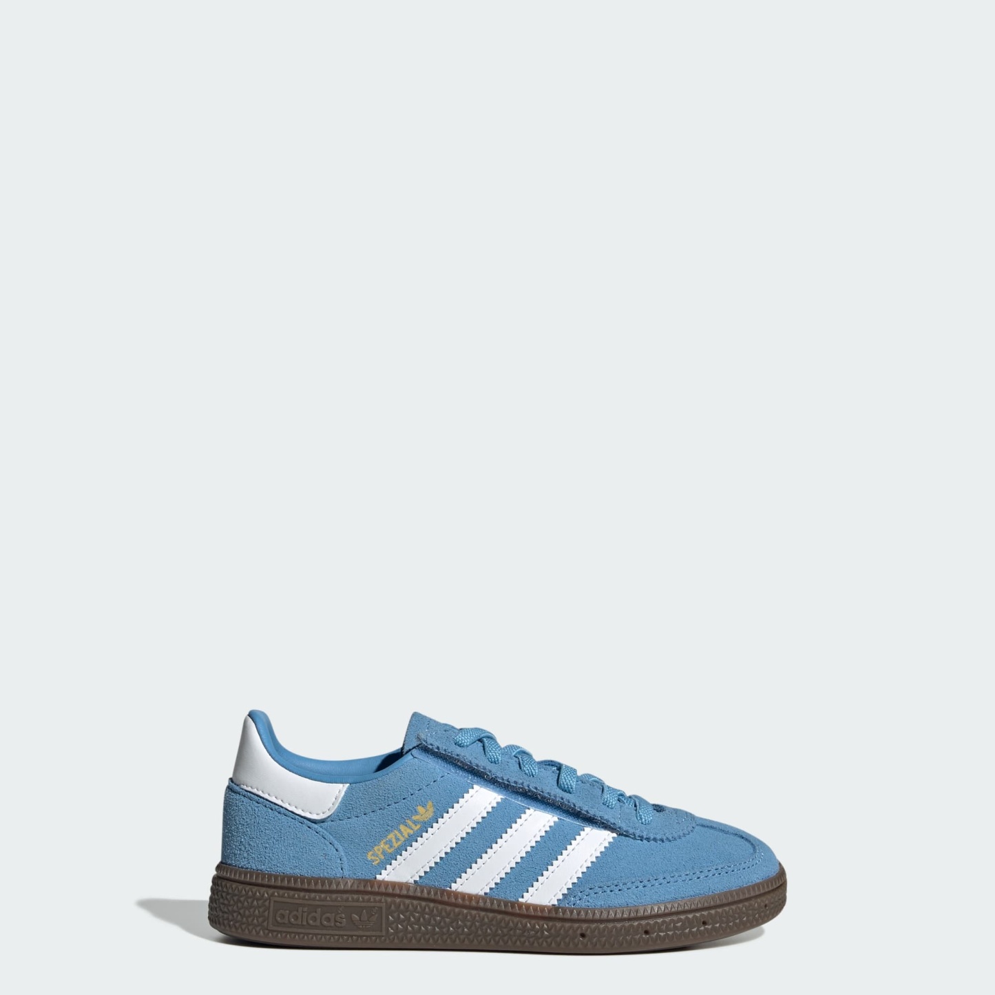 Handball Spezial Kids Schuh, Komfortverschluss, elastische Schnürsenkel – Light Blue / Cloud White / Gum – JQ6381