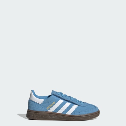 Handball Spezial Kids Schuh, Komfortverschluss, elastische Schnürsenkel – Light Blue / Cloud White / Gum – JQ6381