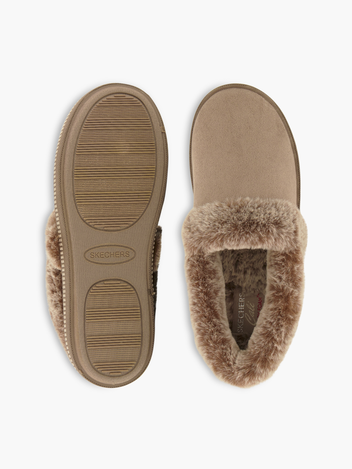 Skechers COZY CAMPFIRE Plüsch-Hausschuh – Beige