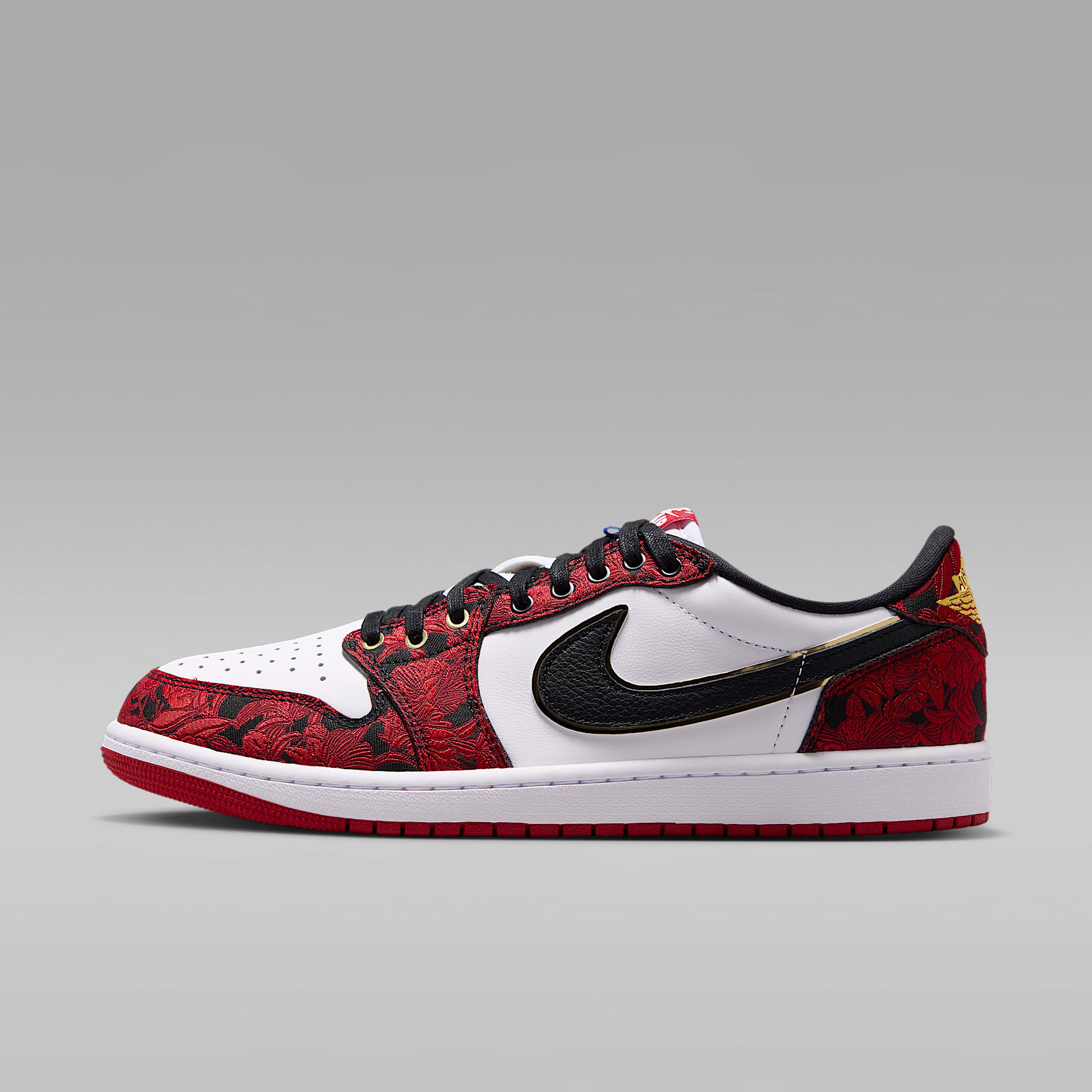 Air Jordan 1 Retro Low OG "Garden" Schuh (Herren) – Schwarz/Summit White/Laser Fuchsia/Varsity Red
