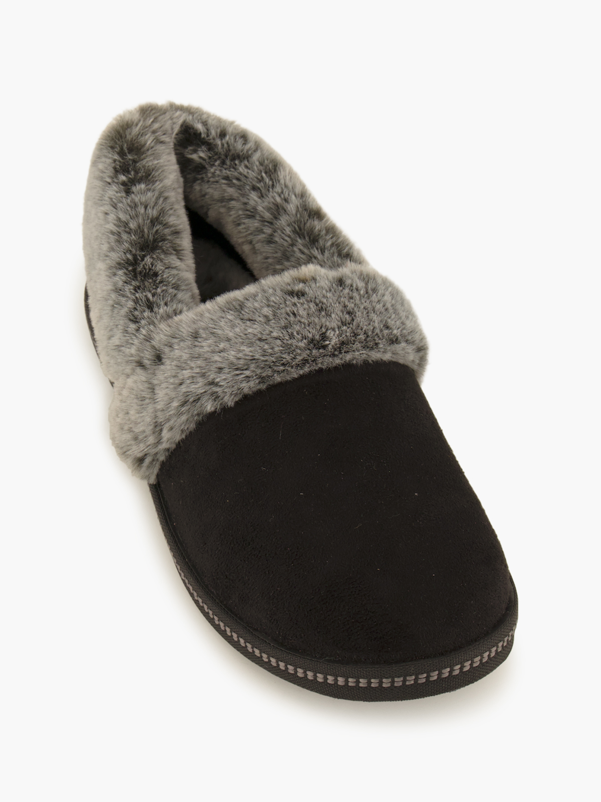 Skechers COZY CAMPFIRE Plüsch-Hausschuh – Schwarz