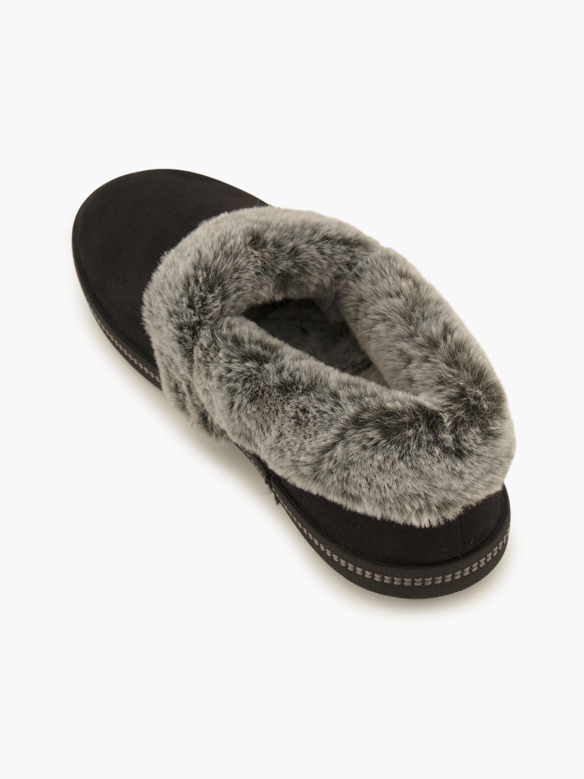 Skechers COZY CAMPFIRE Plüsch-Hausschuh – Schwarz