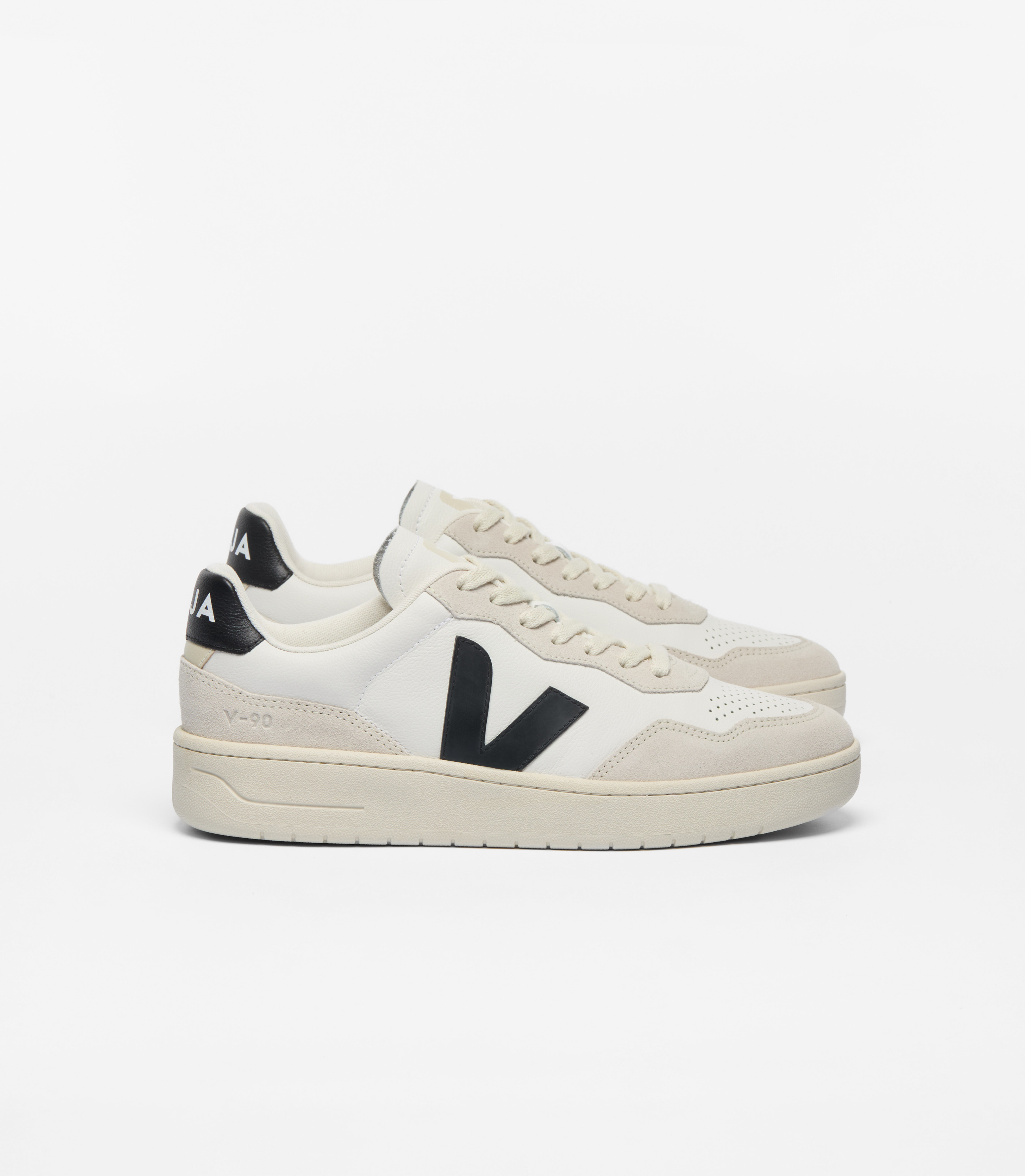 V-90 LEATHER WHITE BLACK