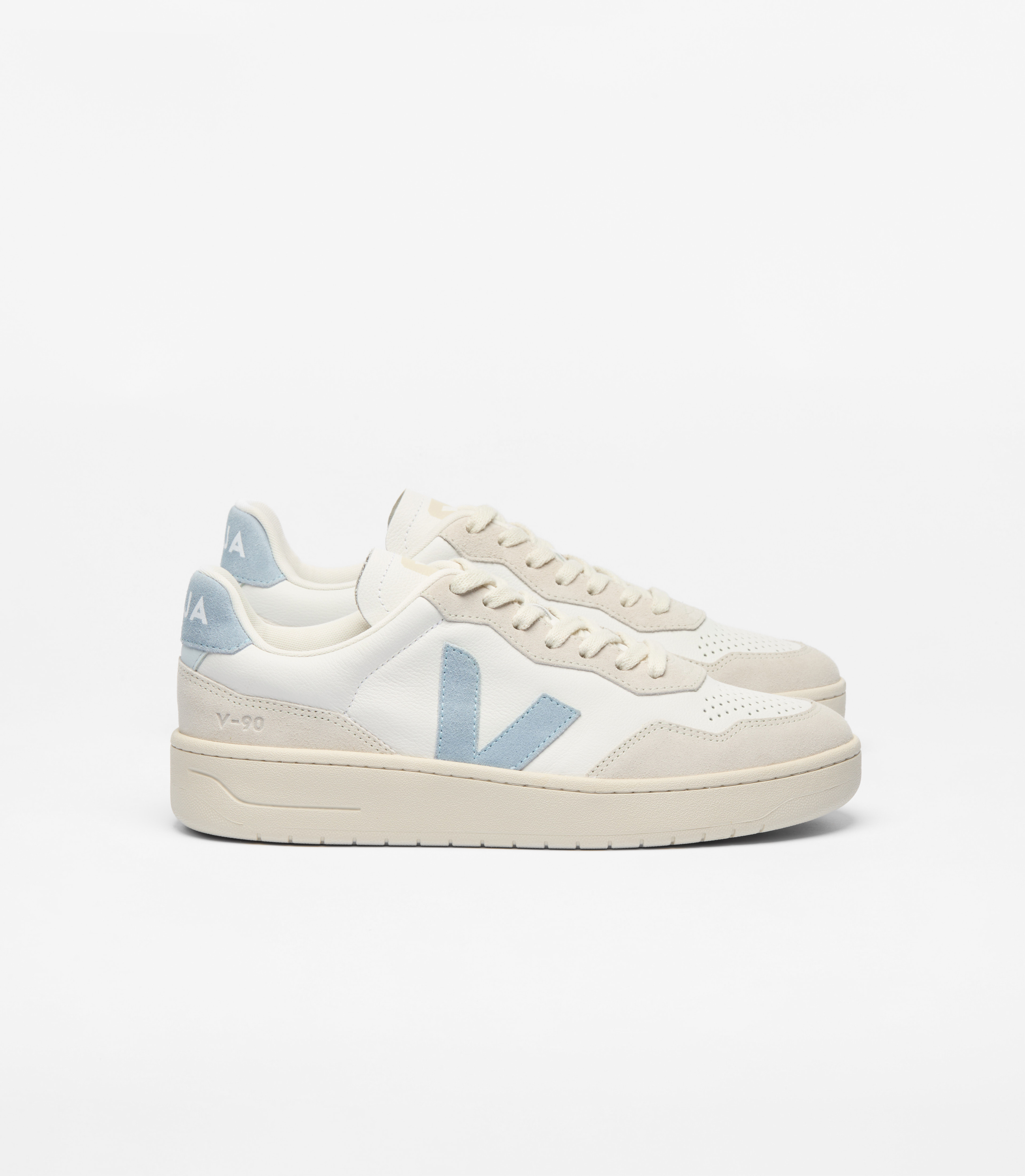 V-90 LEATHER WHITE STEEL