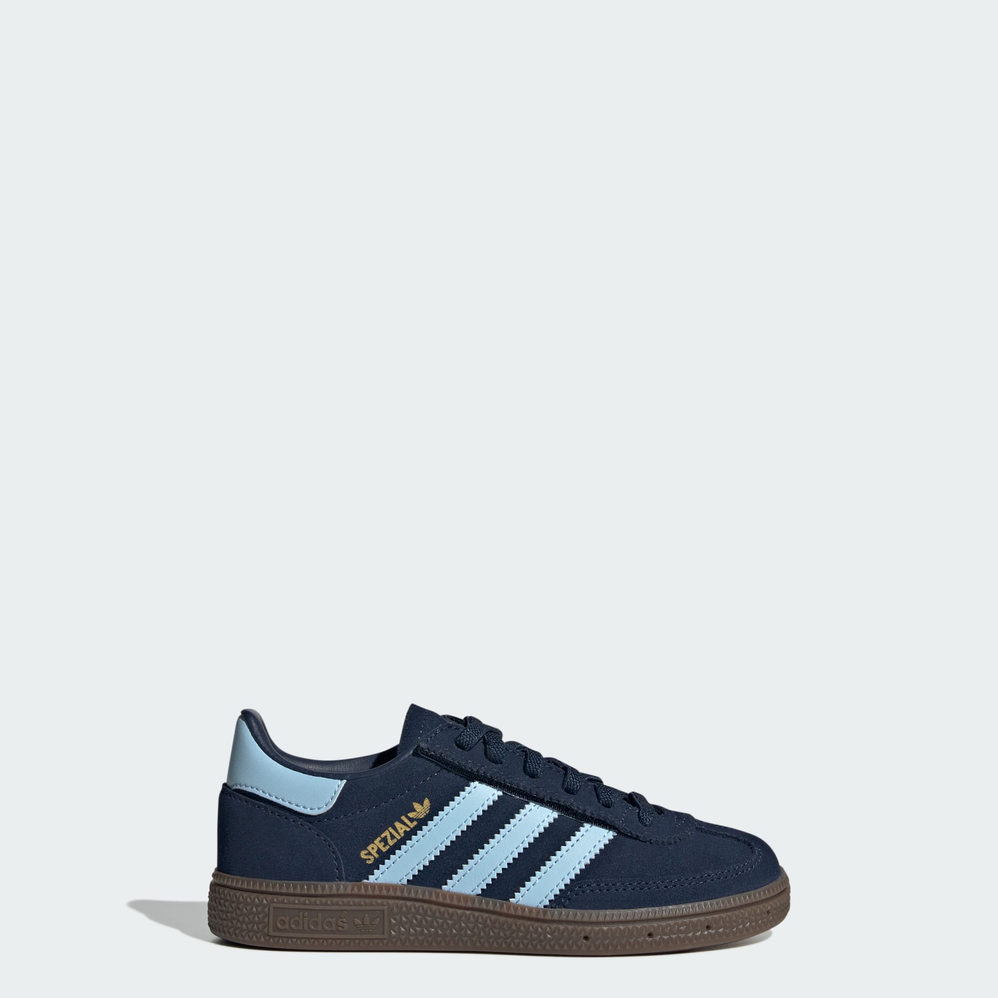 Handball Spezial Kids Schuh, Komfortverschluss, elastische Schnürsenkel – Collegiate Navy / Clear Sky / Gum – JQ6380