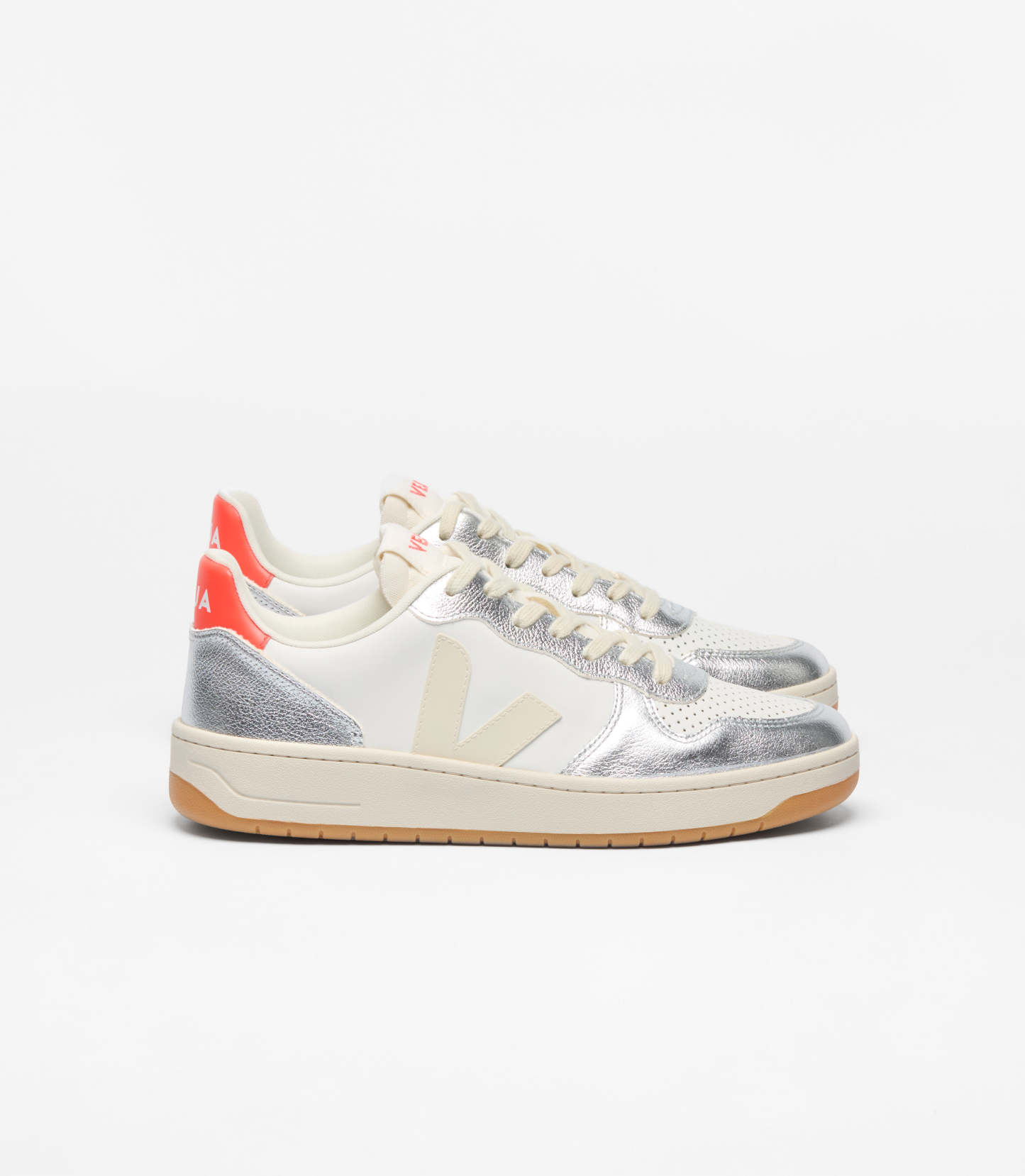 V-10 LEATHER WHITE PIERRE SILVER