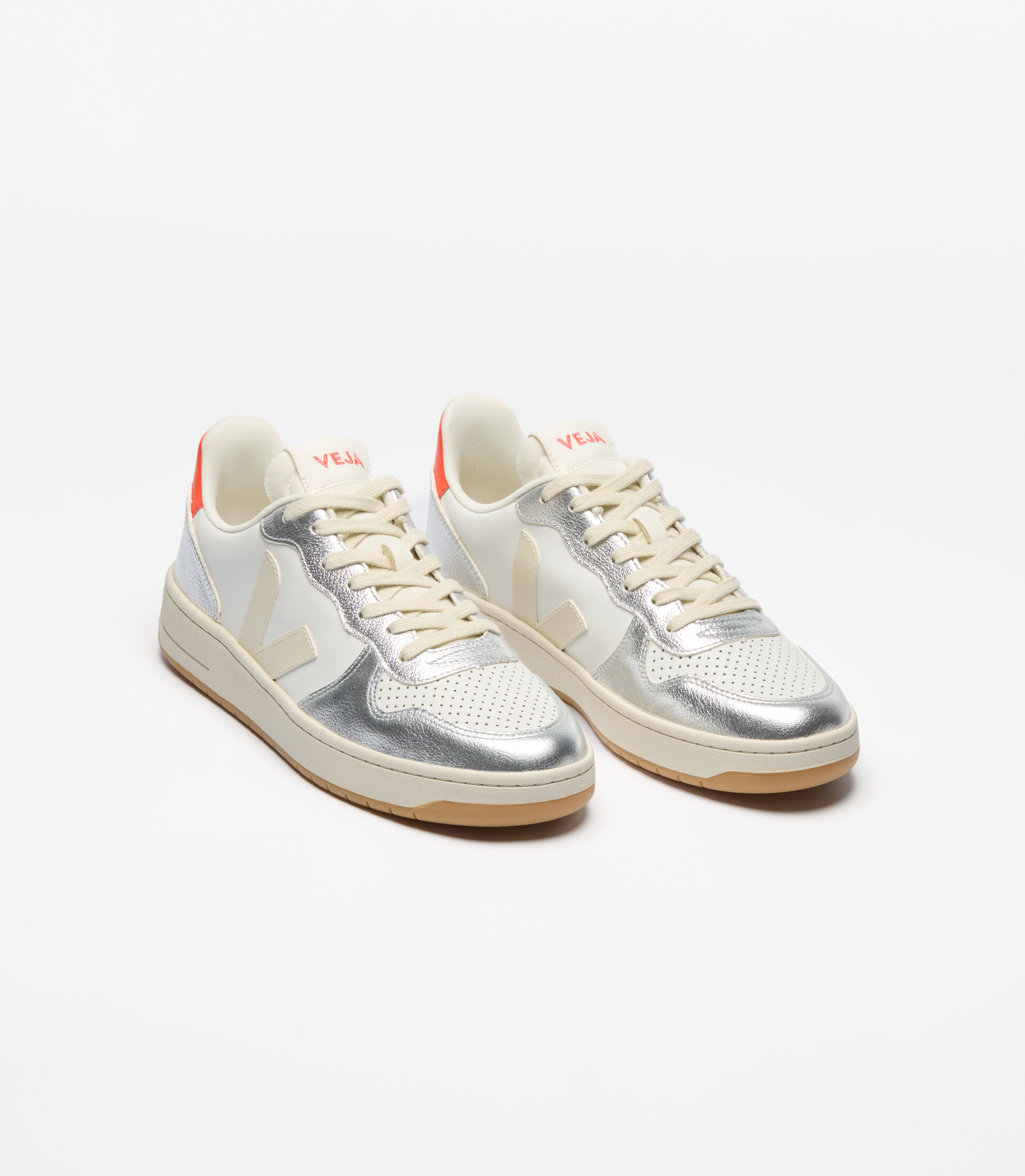 V-10 LEATHER WHITE PIERRE SILVER