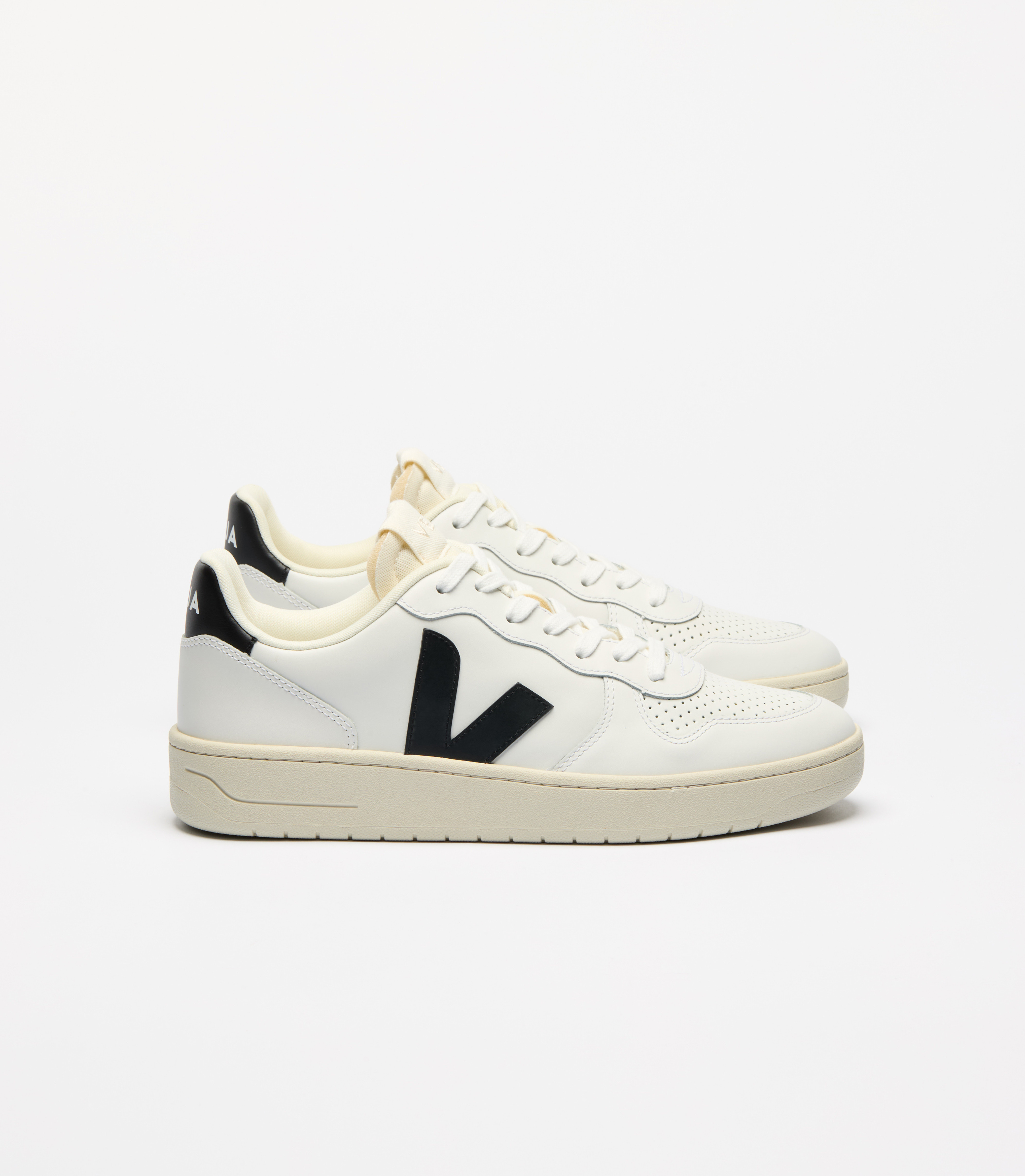 V-10 LEATHER WHITE BLACK