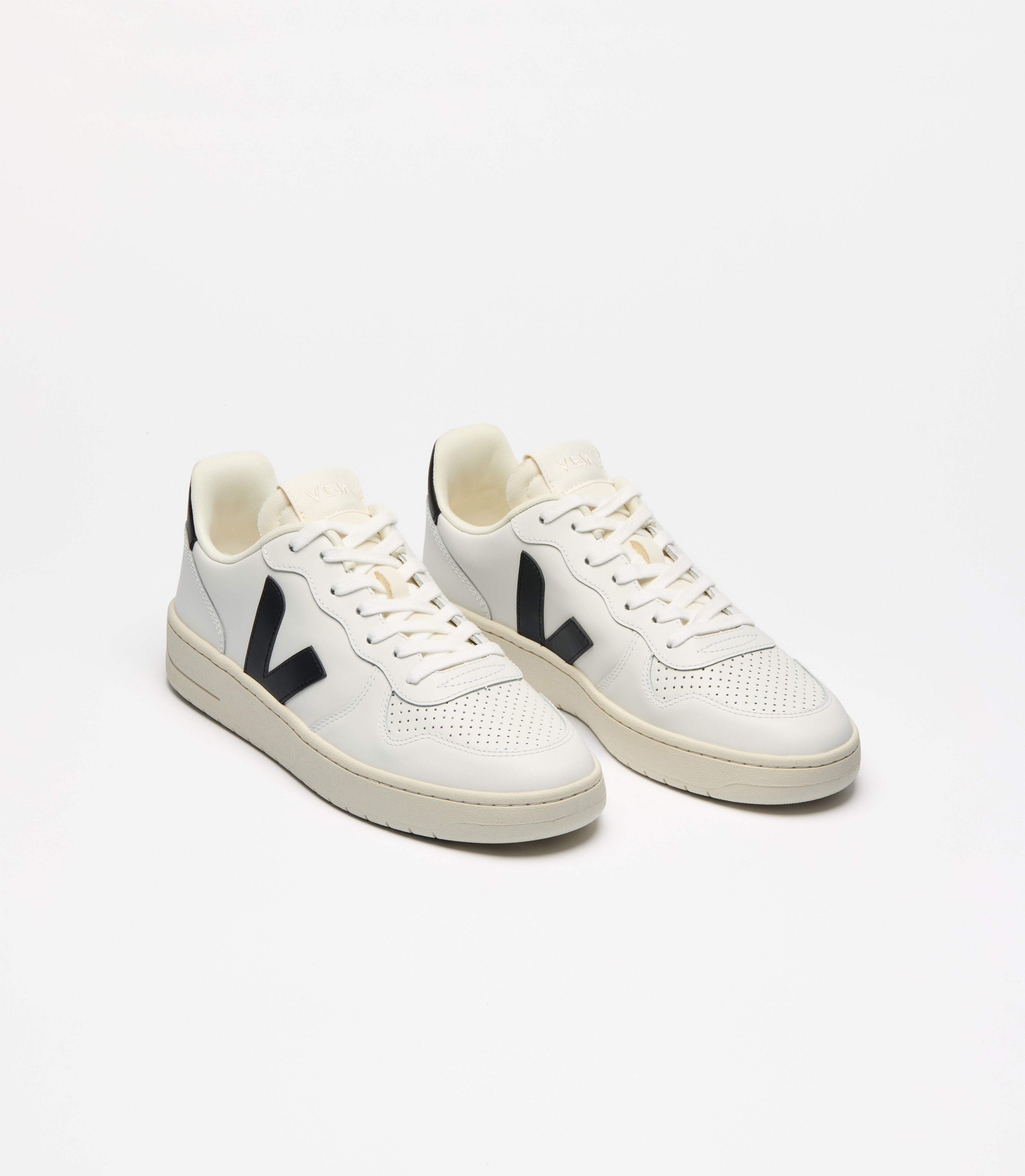 V-10 LEATHER WHITE BLACK