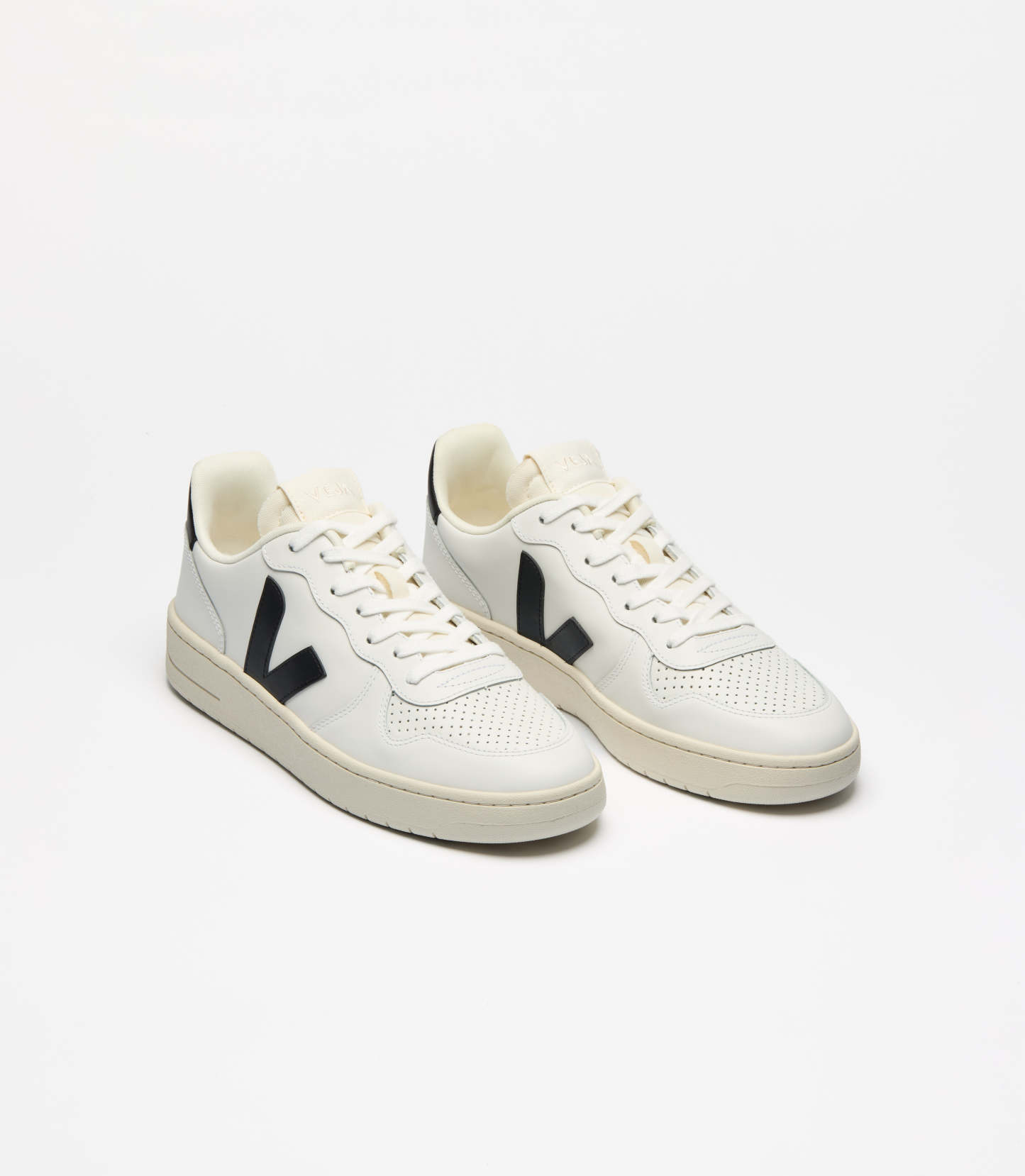 V-10 LEATHER WHITE BLACK