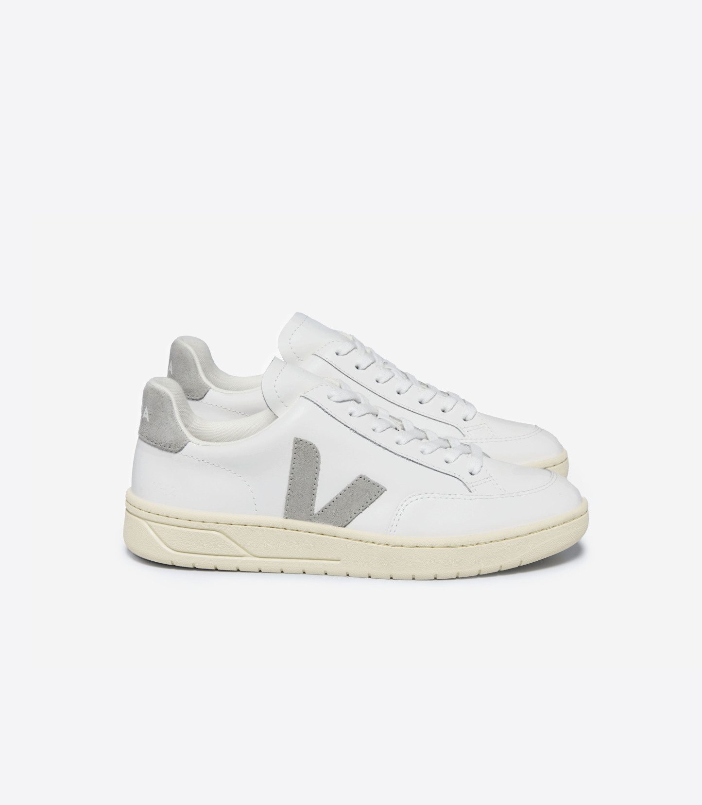 V-12 LEATHER WHITE LIGHT GREY