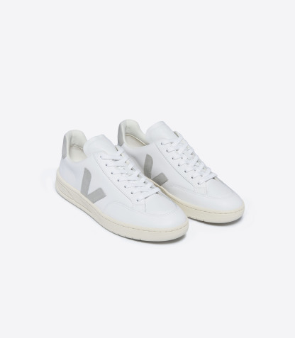 V-12 LEATHER WHITE LIGHT GREY