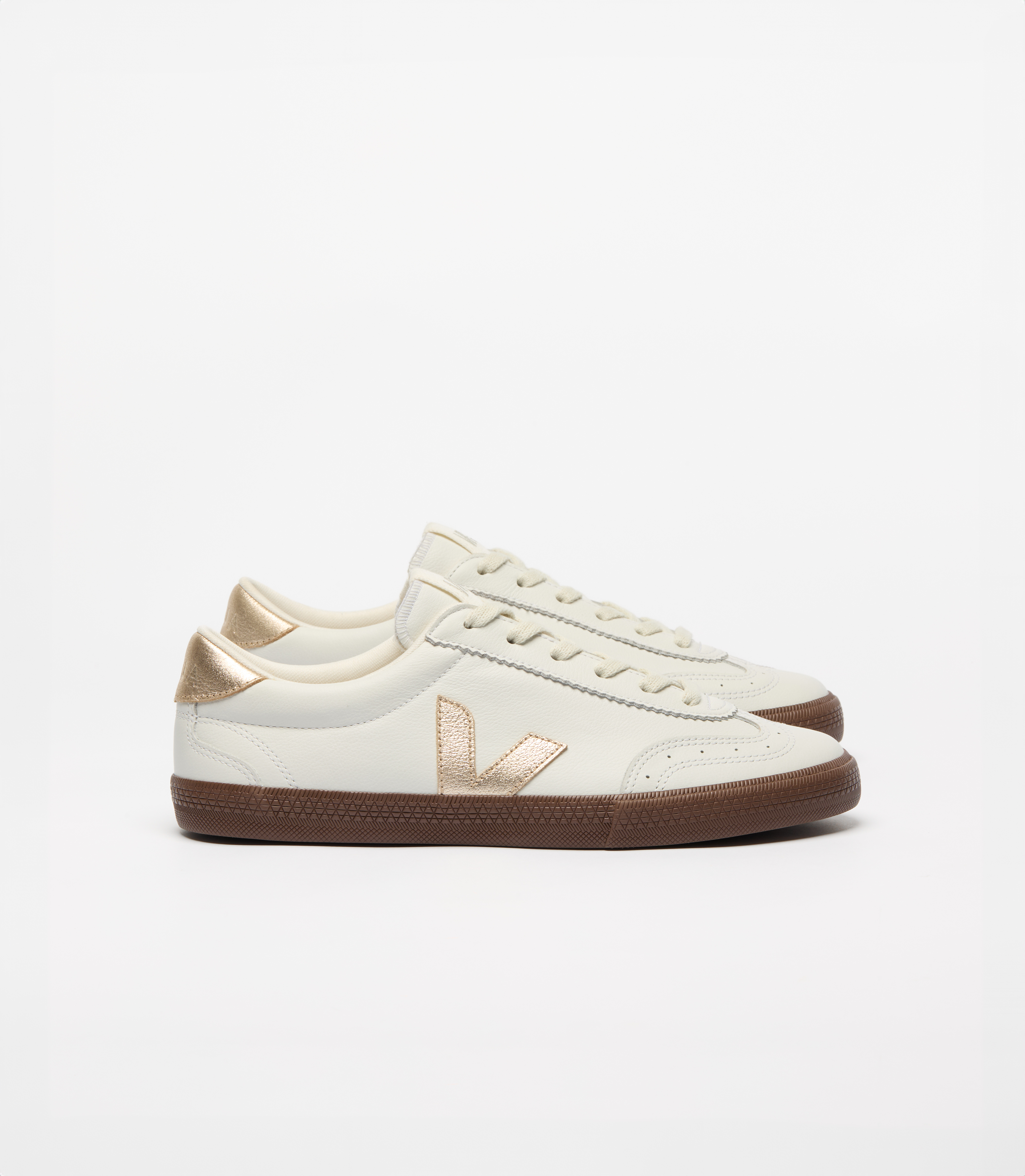 VOLLEY LEATHER WHITE PLATINE BARK