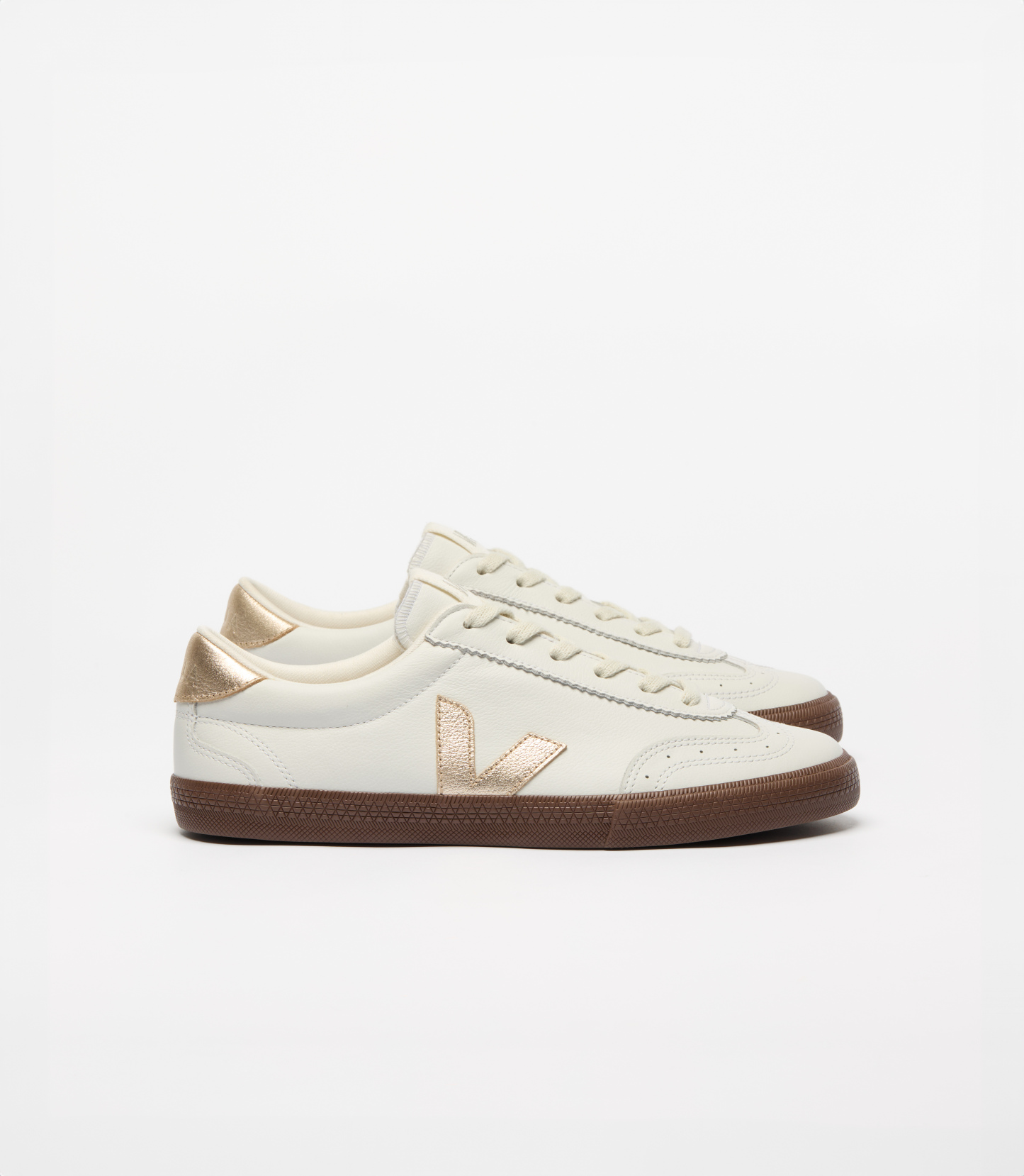 VOLLEY LEATHER WHITE PLATINE BARK