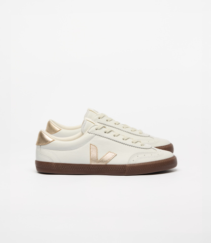 VOLLEY LEATHER WHITE PLATINE BARK