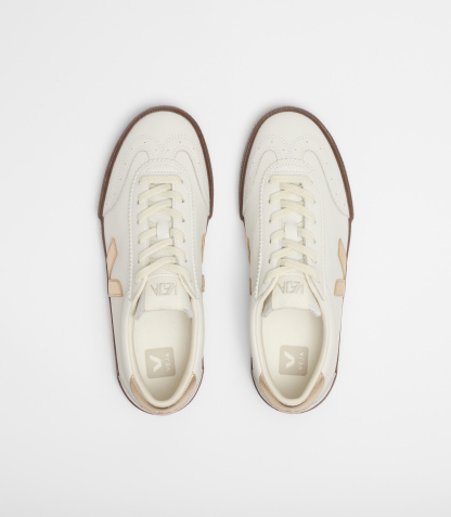 VOLLEY LEATHER WHITE PLATINE BARK