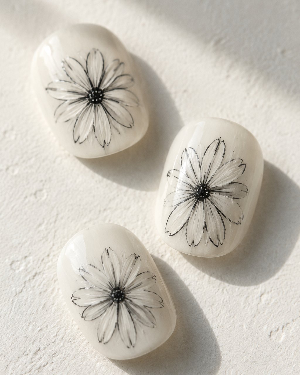 Ink Daisy close-up of the brushwork