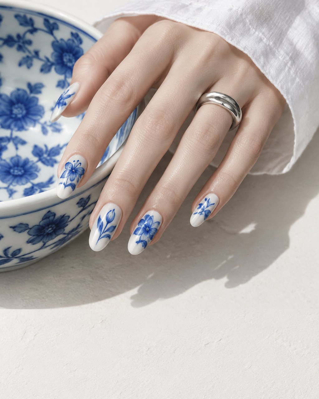 Blue & White Lily worn
