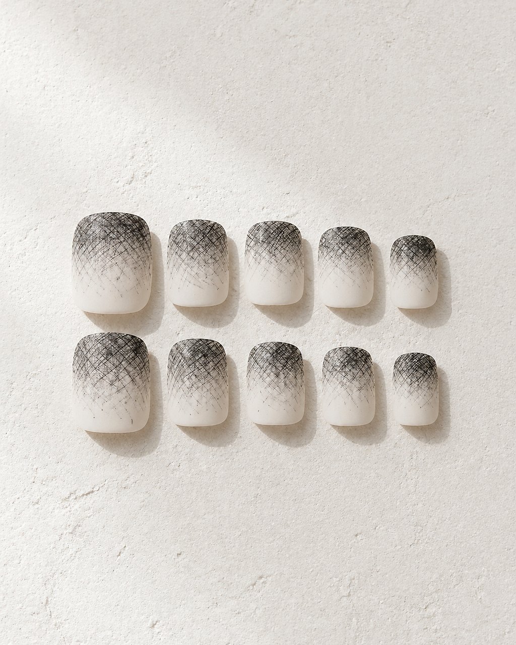Cross Hatch hand-painted press-on nail set