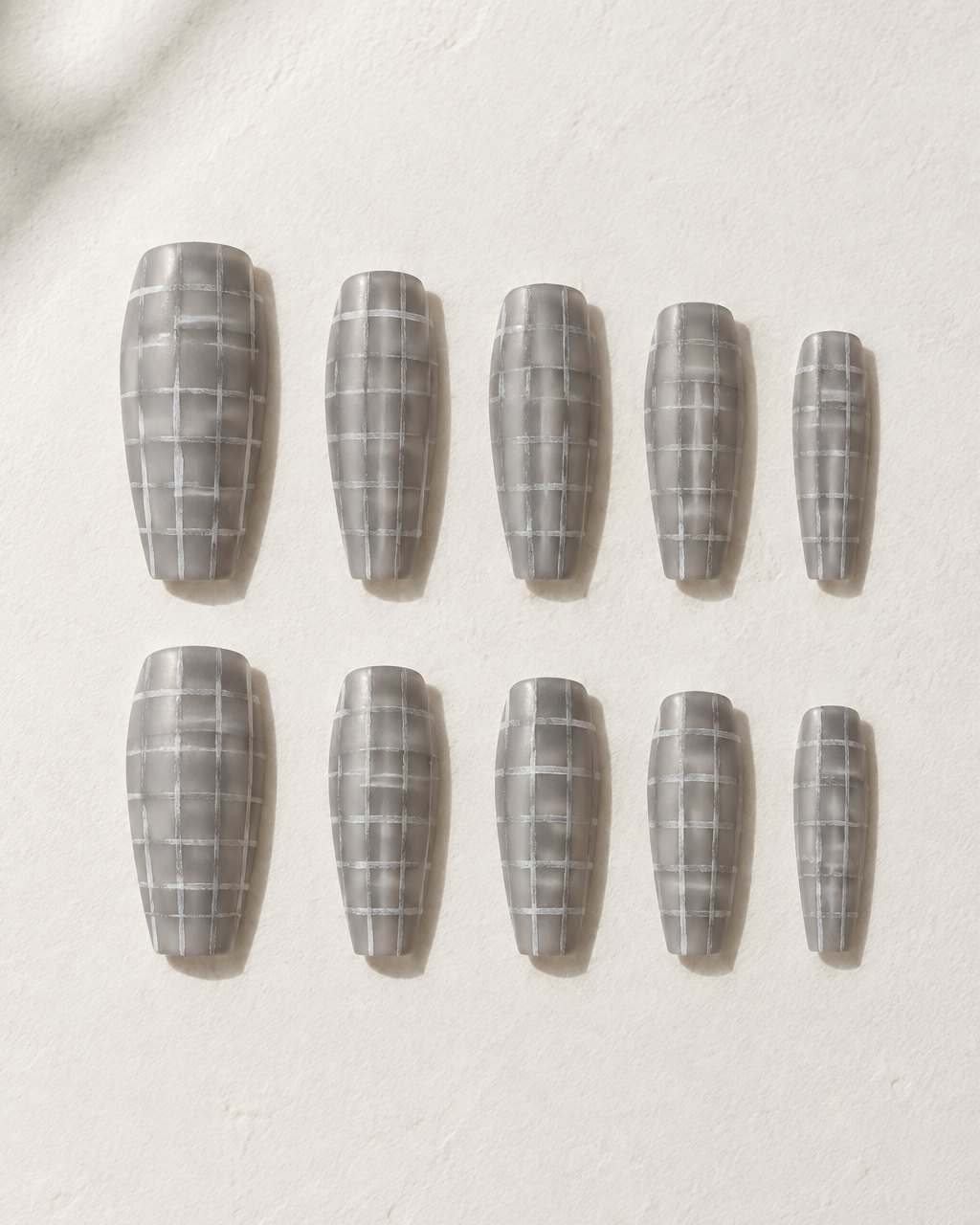 Ghost Mesh hand-painted press-on nail set