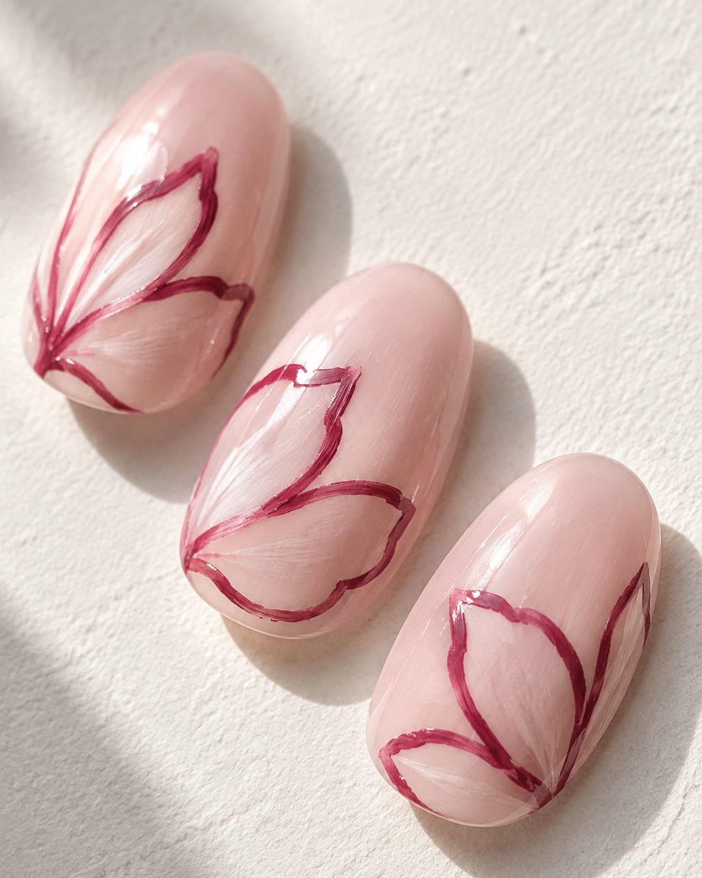 Petal Line close-up of the brushwork
