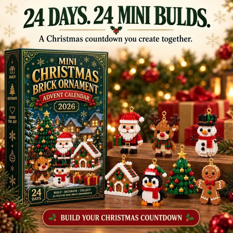 24 Day Mini Christmas Brick Ornament Advent Calendar