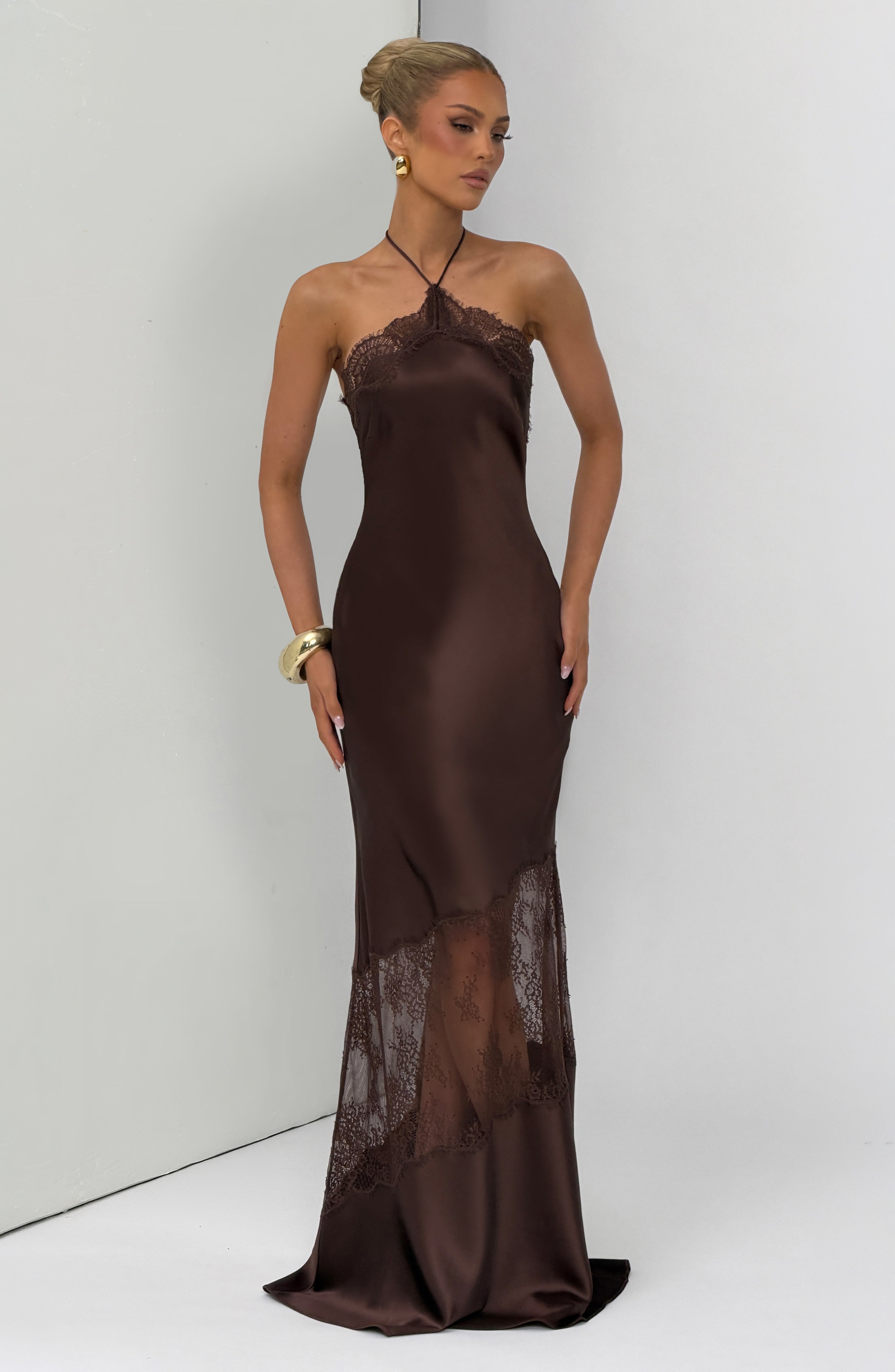 Agnetha Maxi Dress - Plum Brown – Ansicht 6