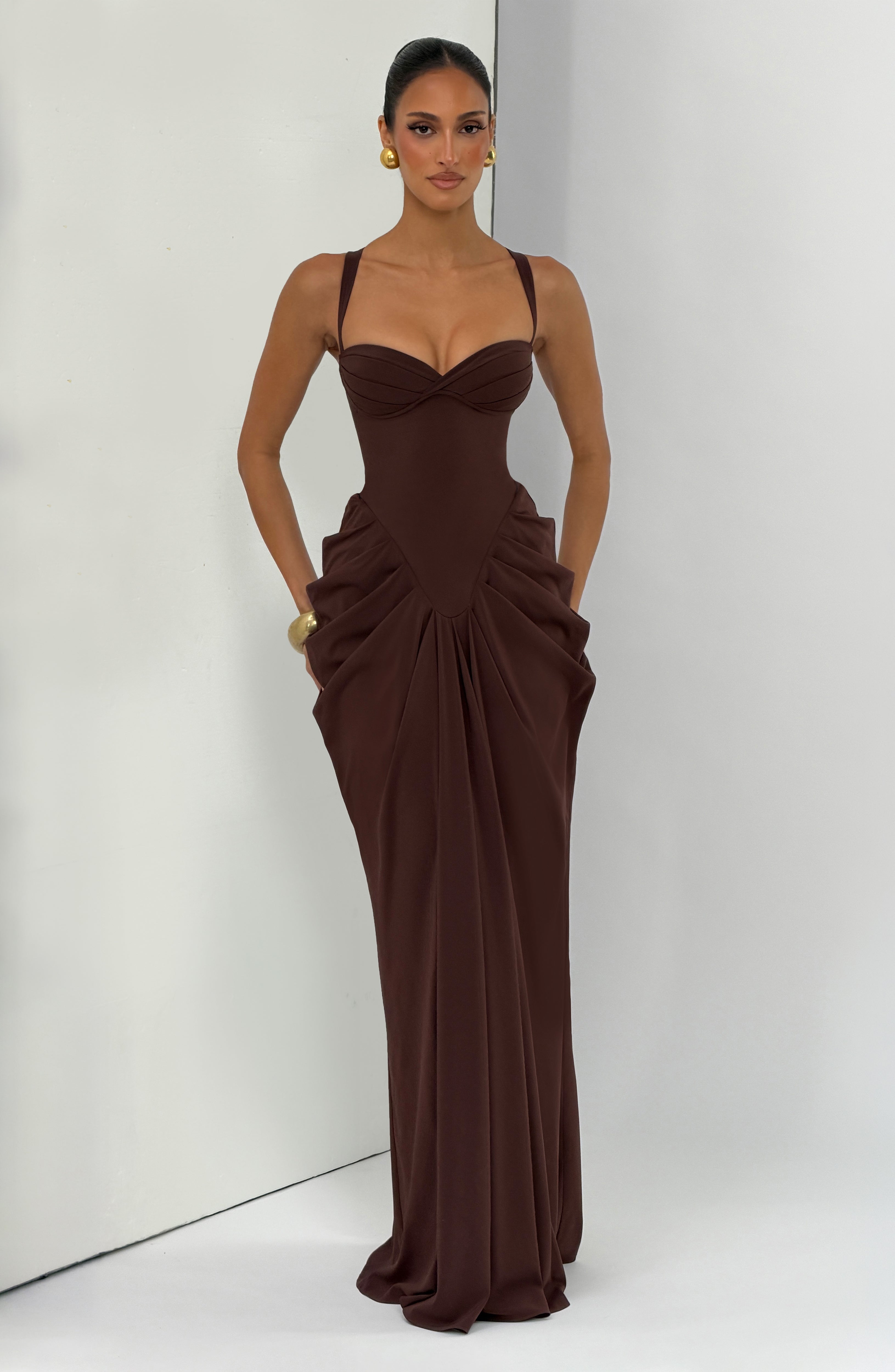 Lucille Maxi Dress - Plum Brown – Ansicht 6