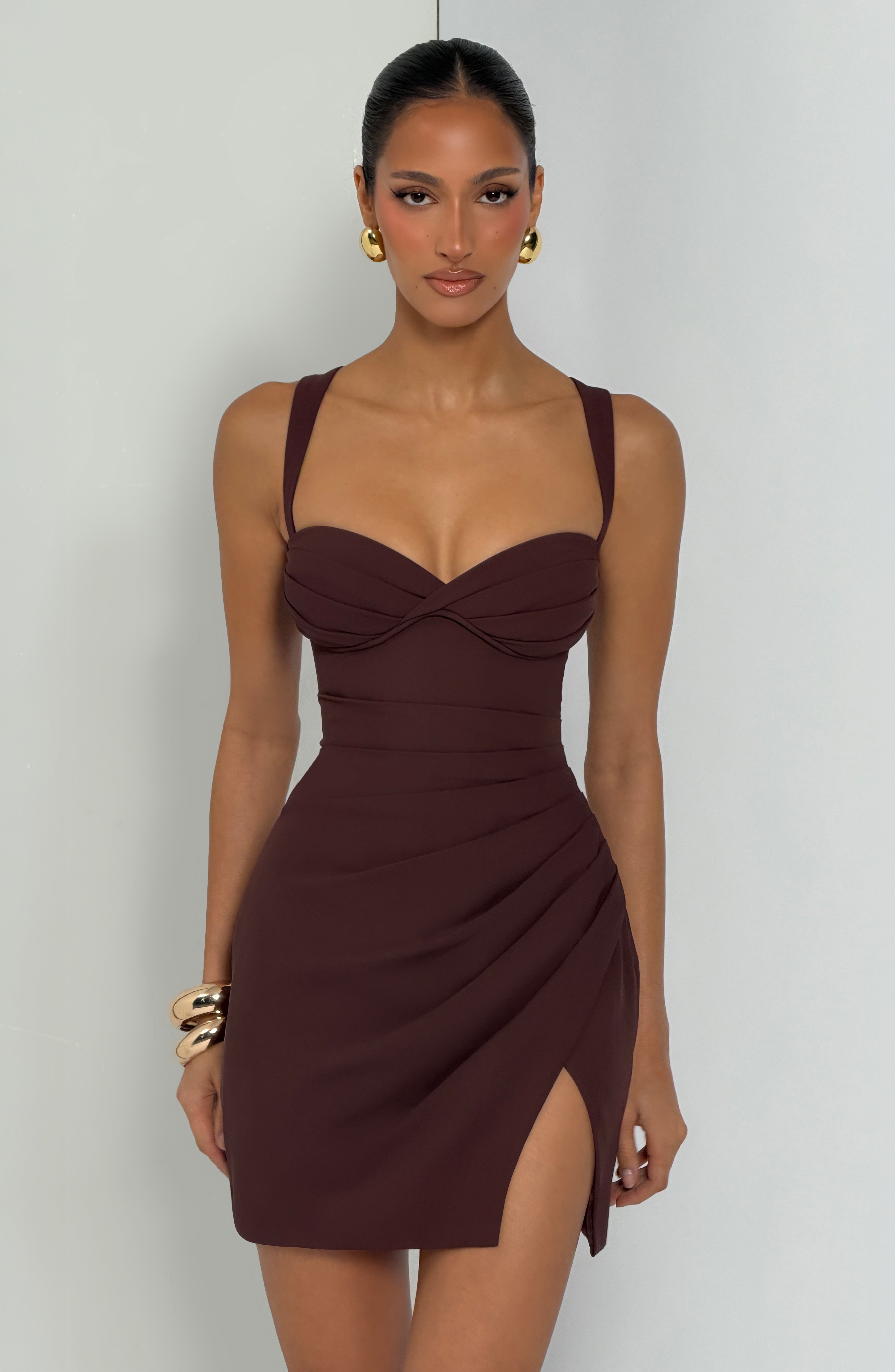 Everette Mini Dress - Plum Brown – Ansicht 7
