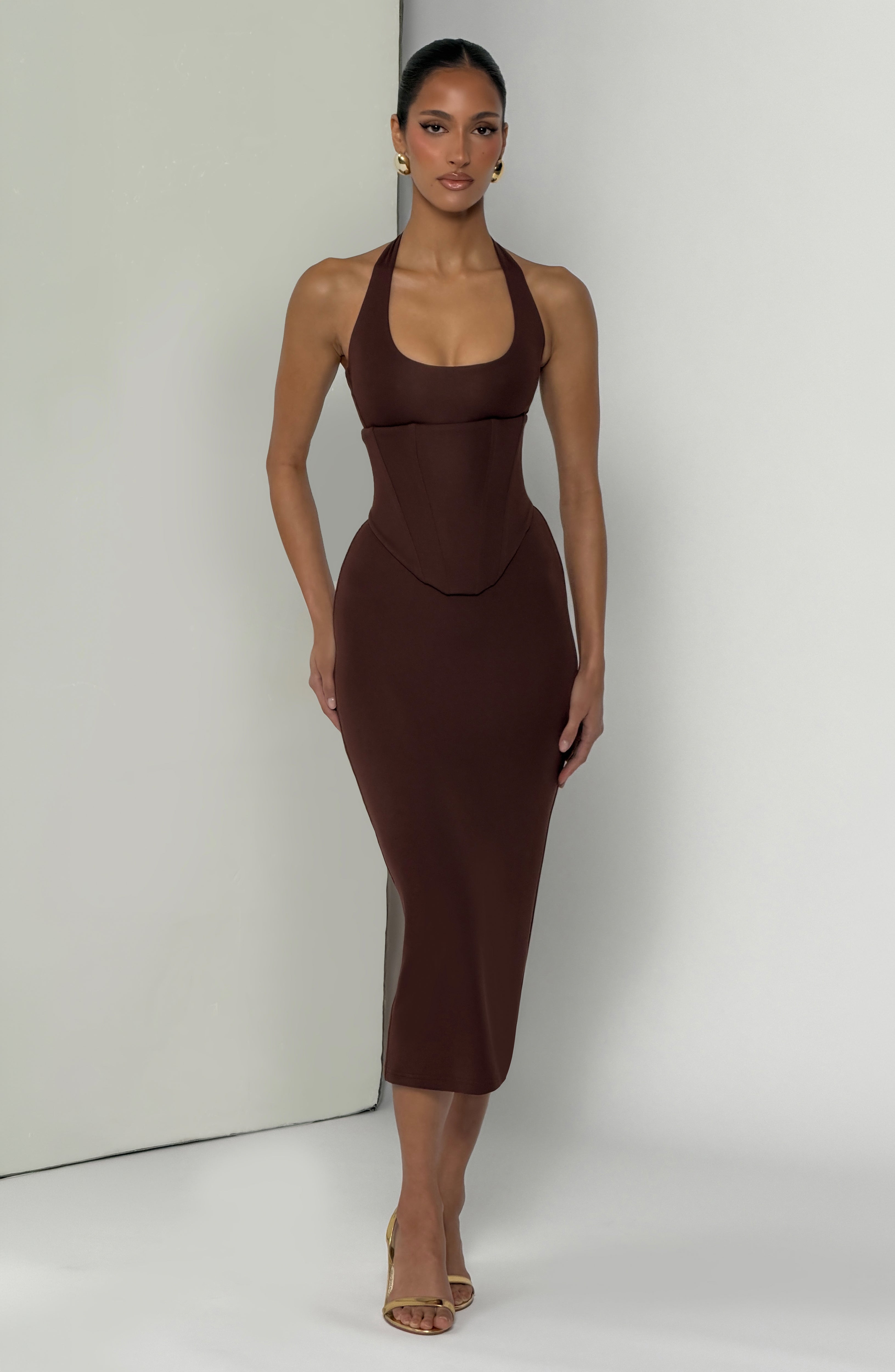 Roberta Midi Dress - Plum Brown – Ansicht 8