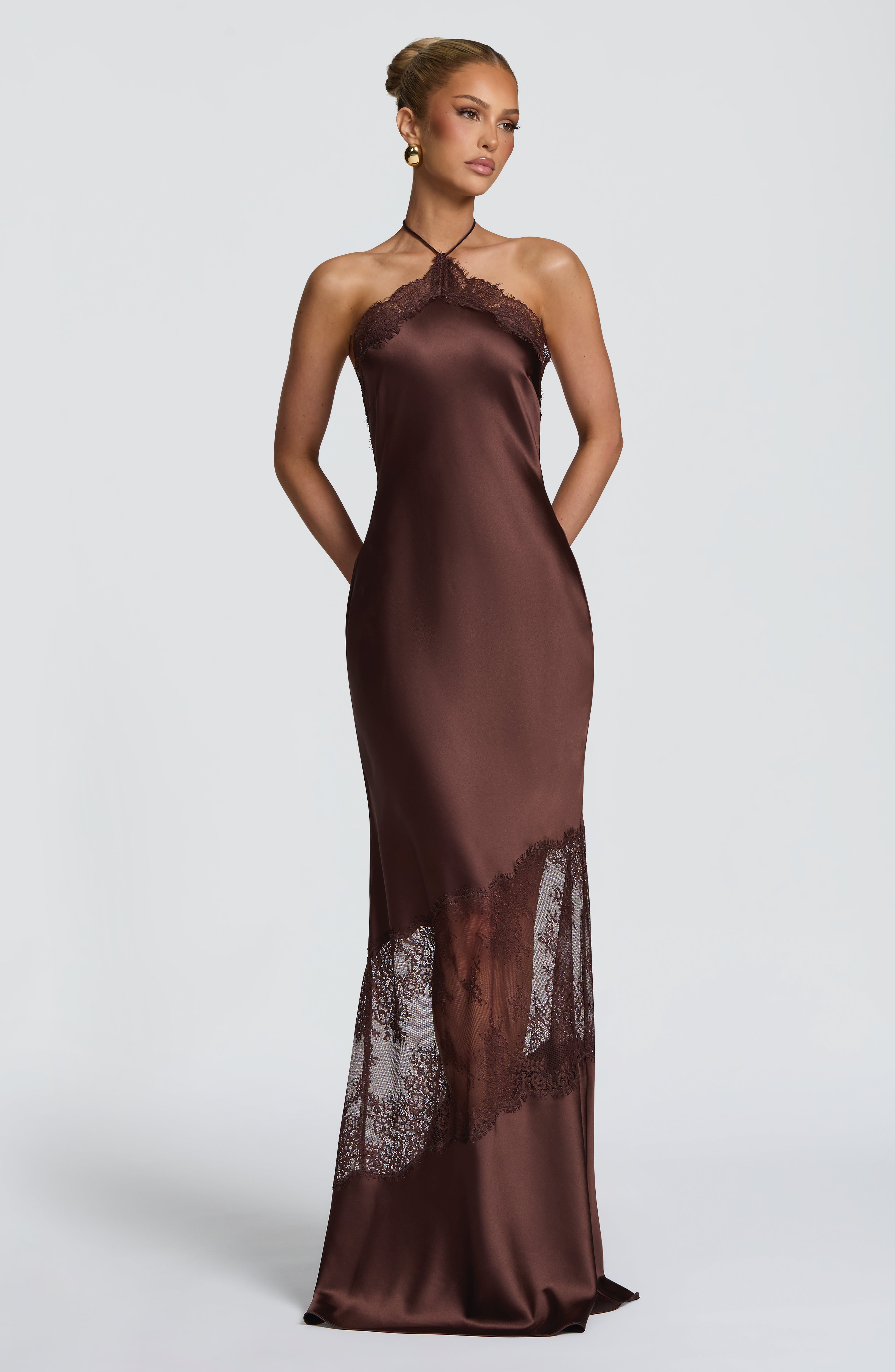 Agnetha Maxi Dress - Plum Brown – Ansicht 1