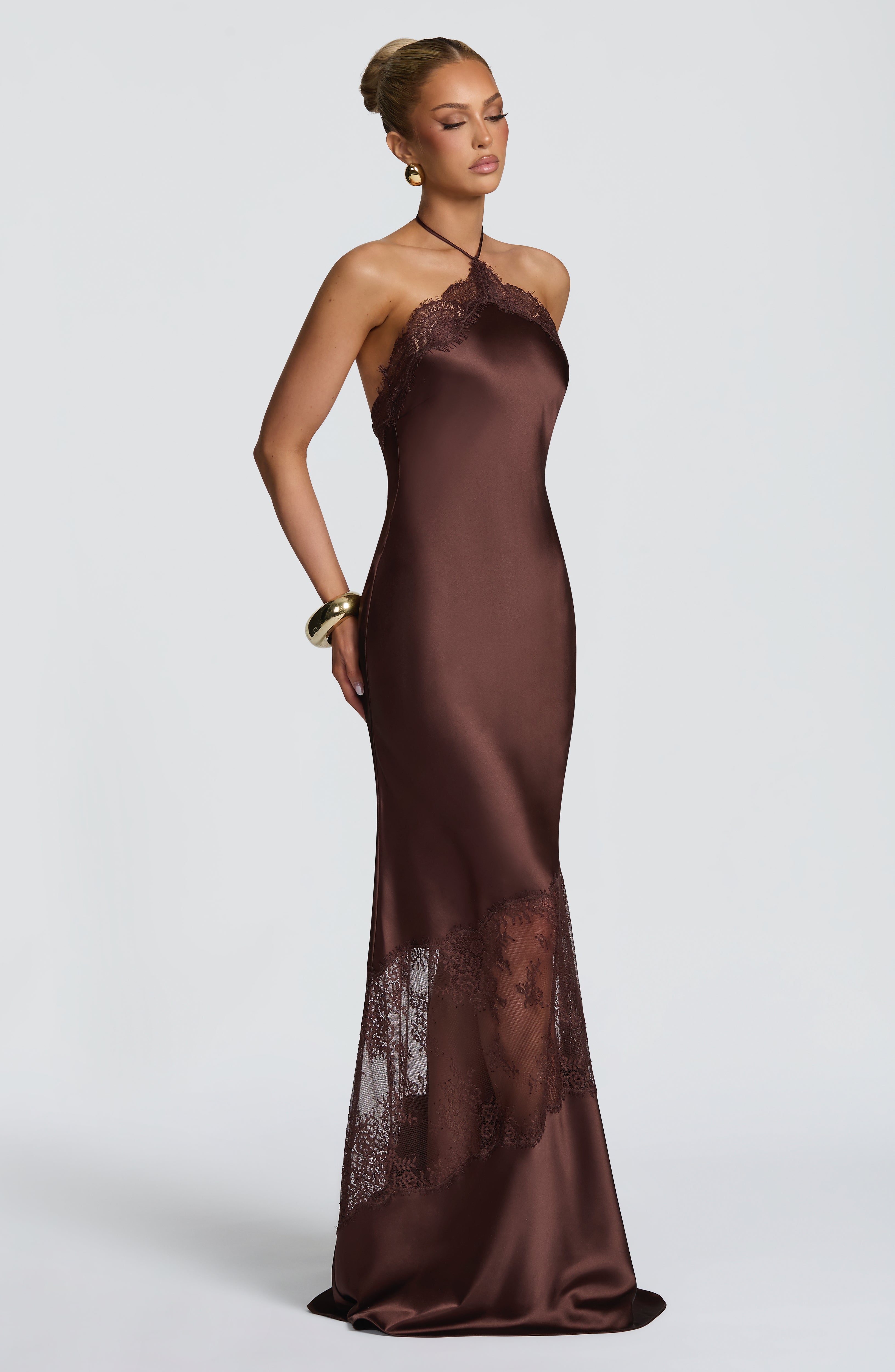 Agnetha Maxi Dress - Plum Brown – Ansicht 3