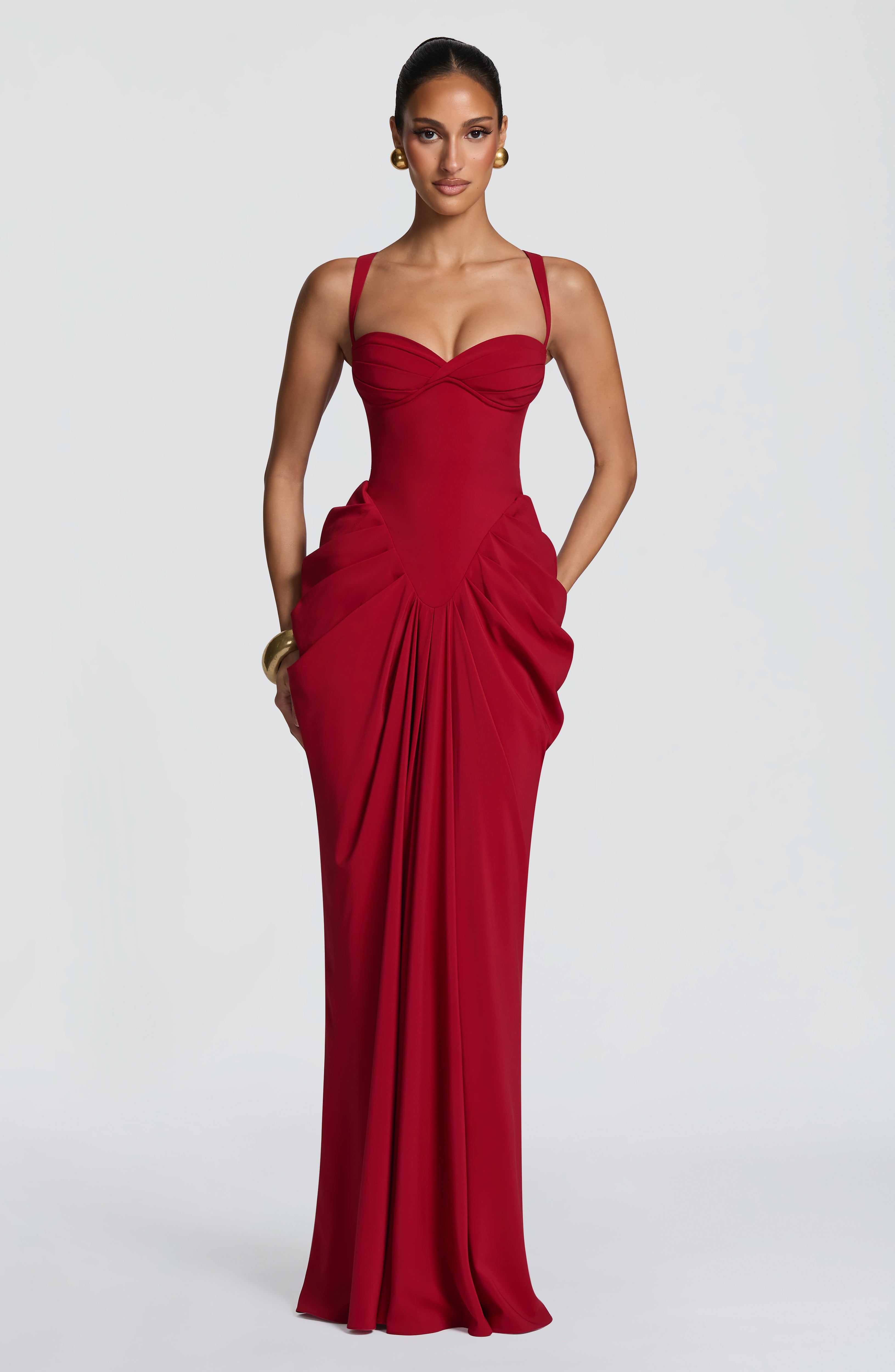Lucille Maxi Dress - Deep Red – Ansicht 1