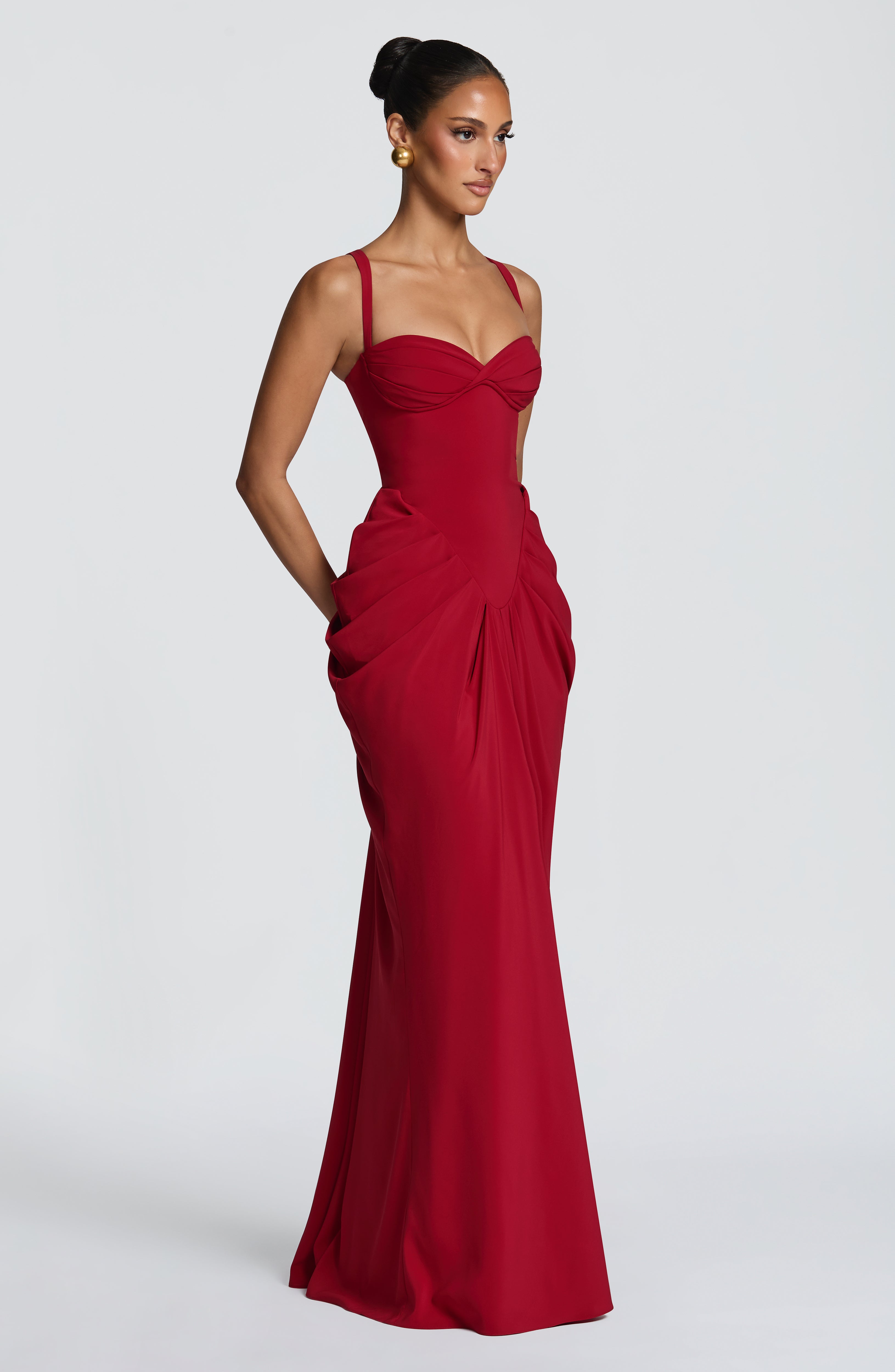 Lucille Maxi Dress - Deep Red – Ansicht 3