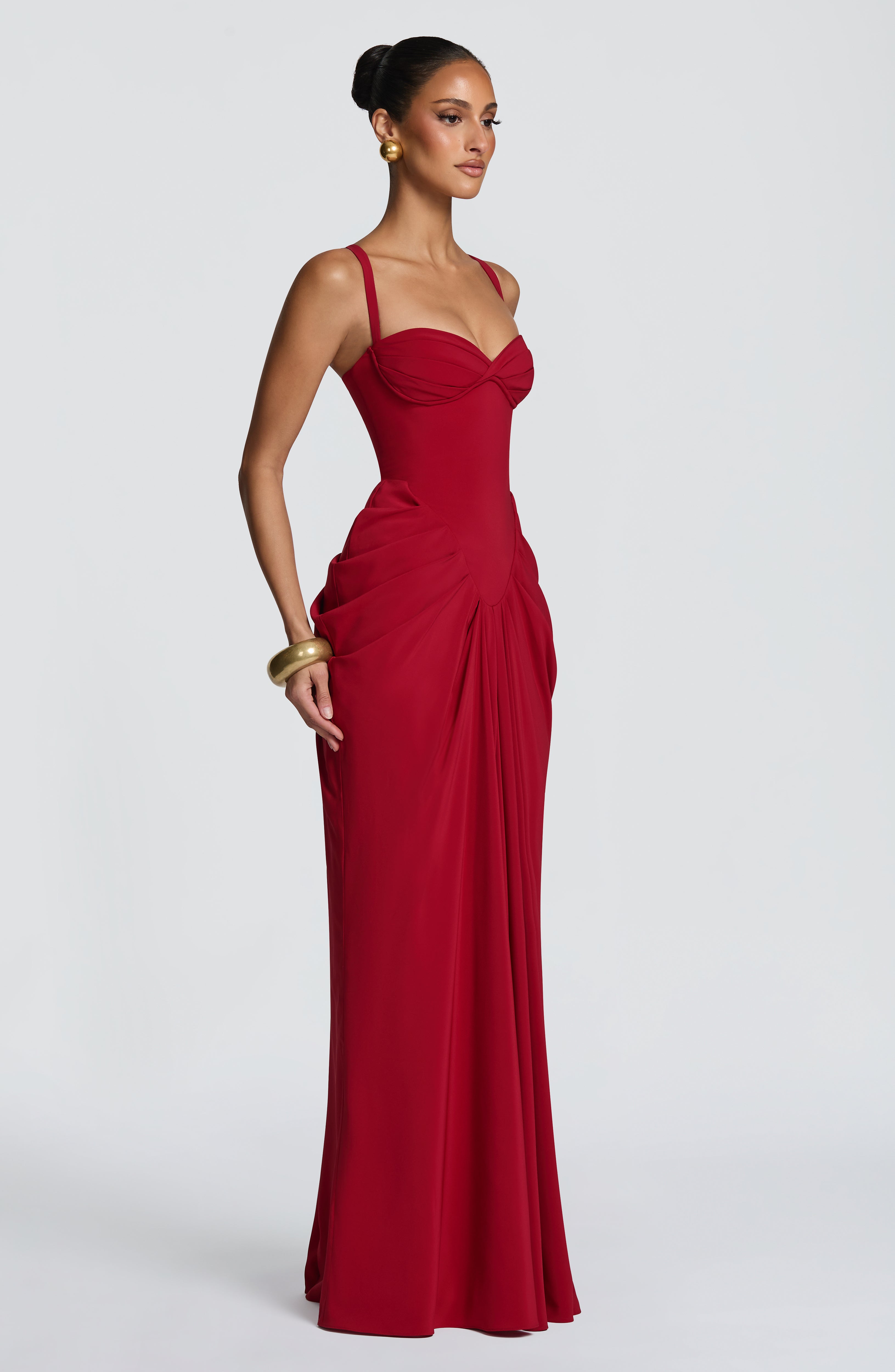 Lucille Maxi Dress - Deep Red – Ansicht 8