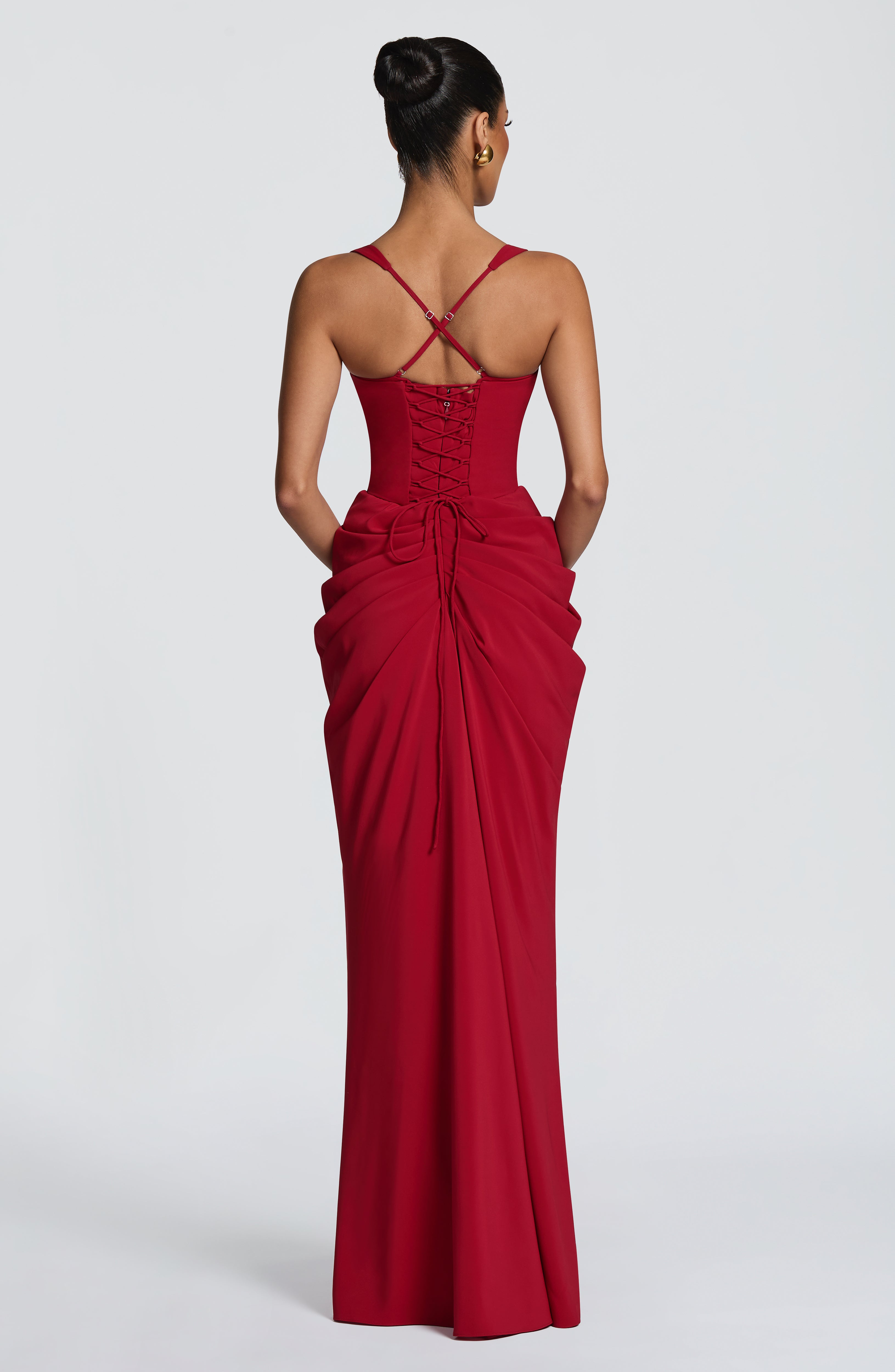 Lucille Maxi Dress - Deep Red – Ansicht 2