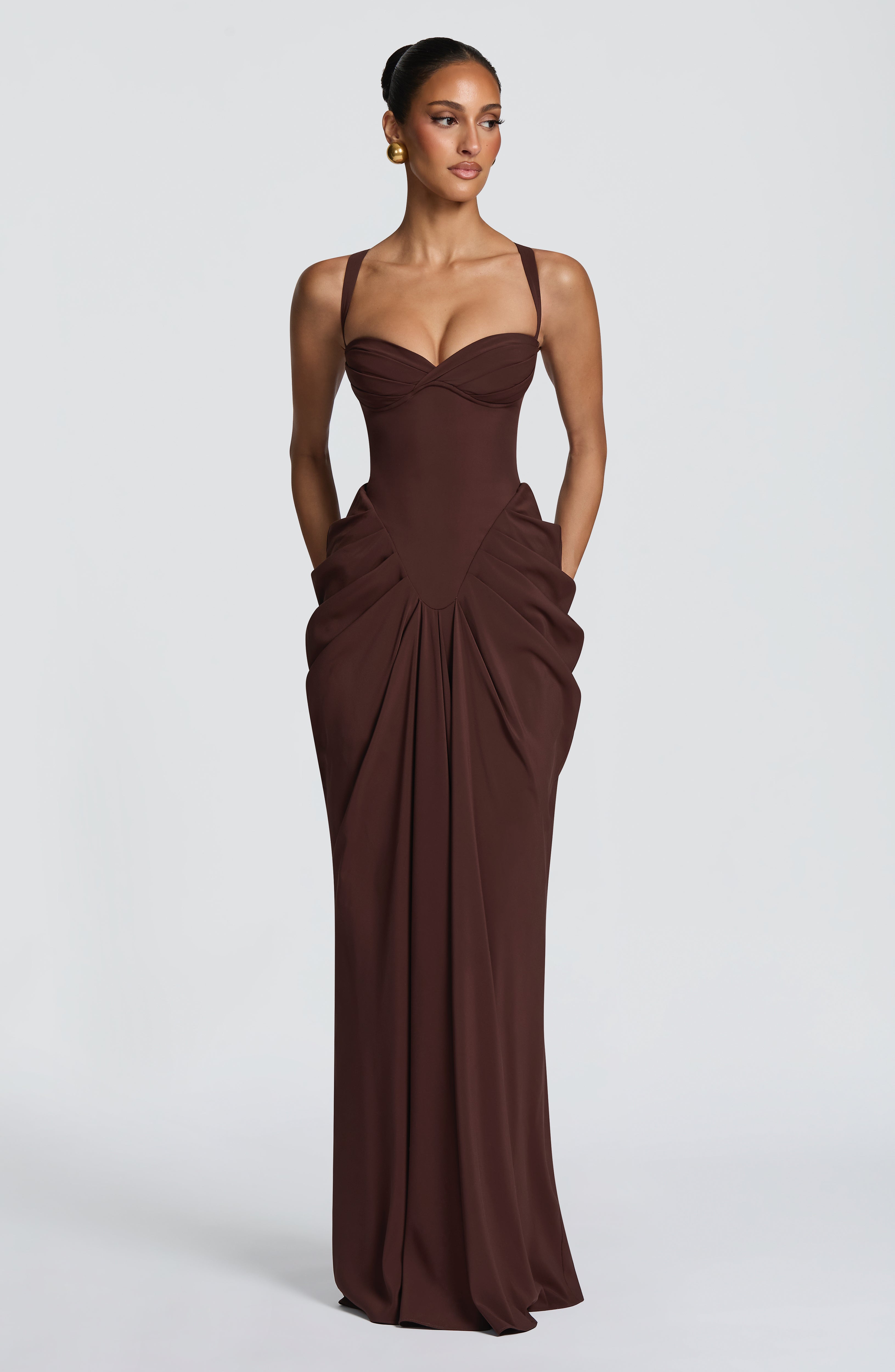 Lucille Maxi Dress - Plum Brown – Ansicht 1