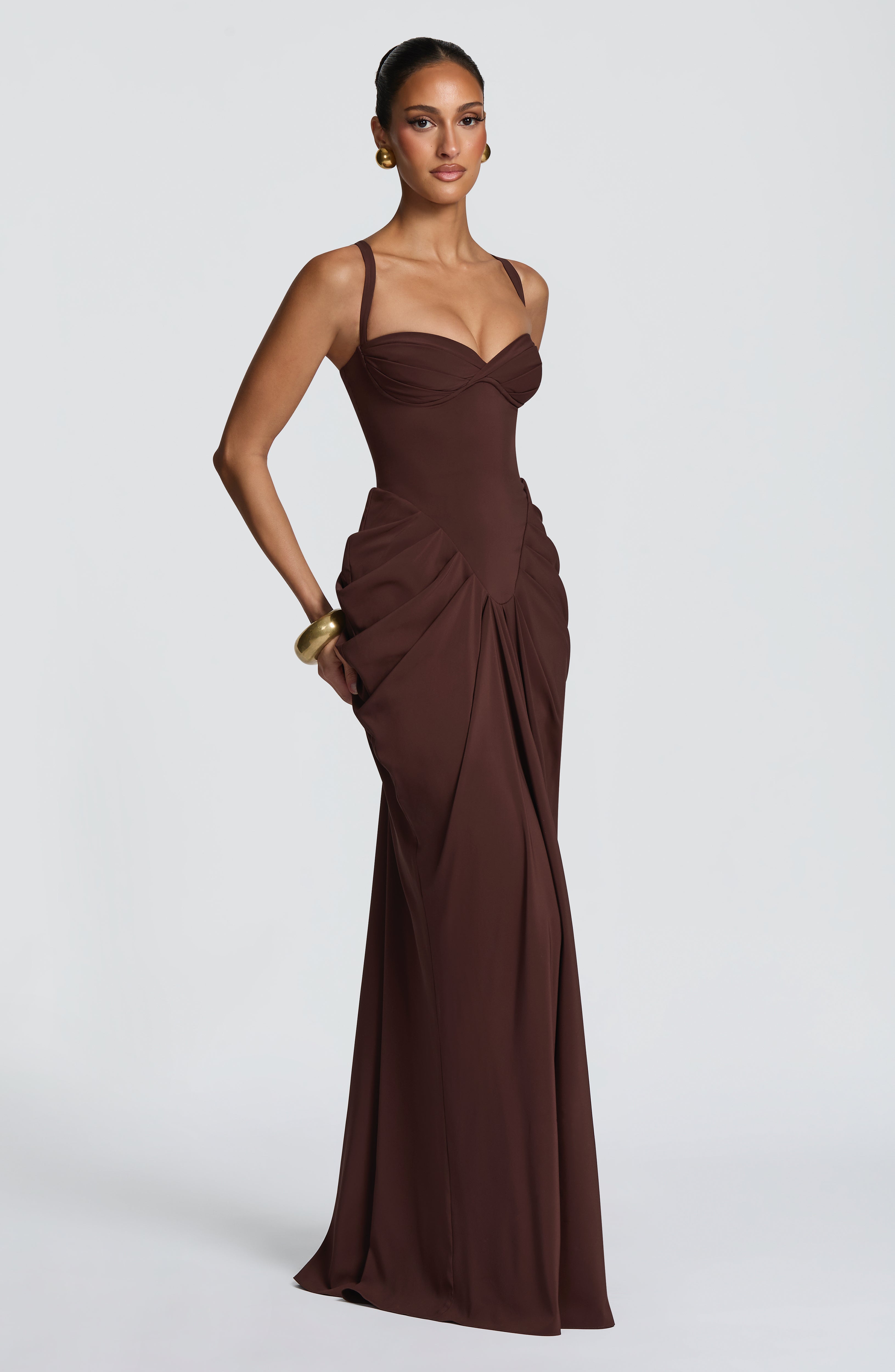 Lucille Maxi Dress - Plum Brown – Ansicht 3
