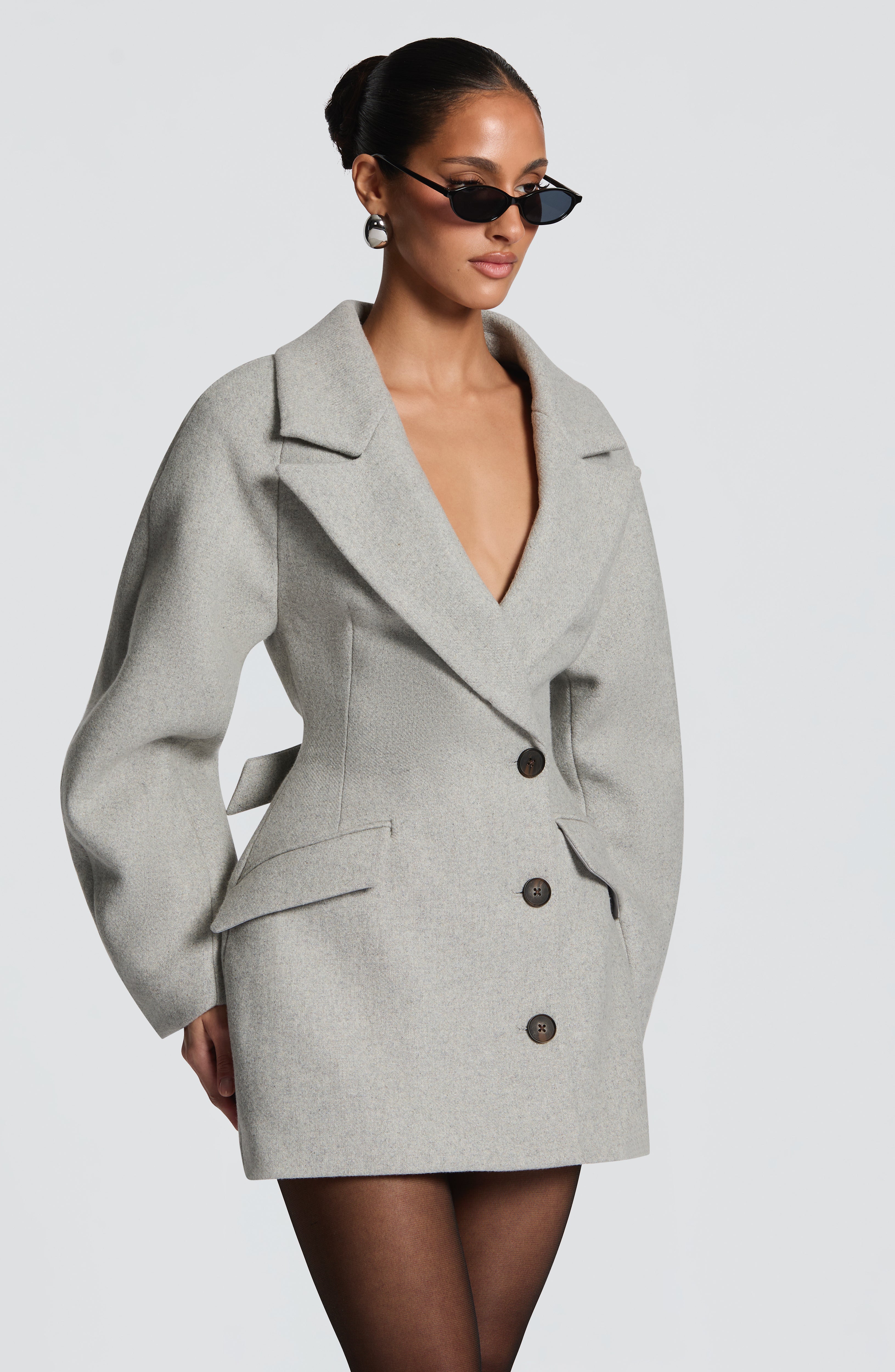 Dylan Blazer Dress - Light Grey – Ansicht 5
