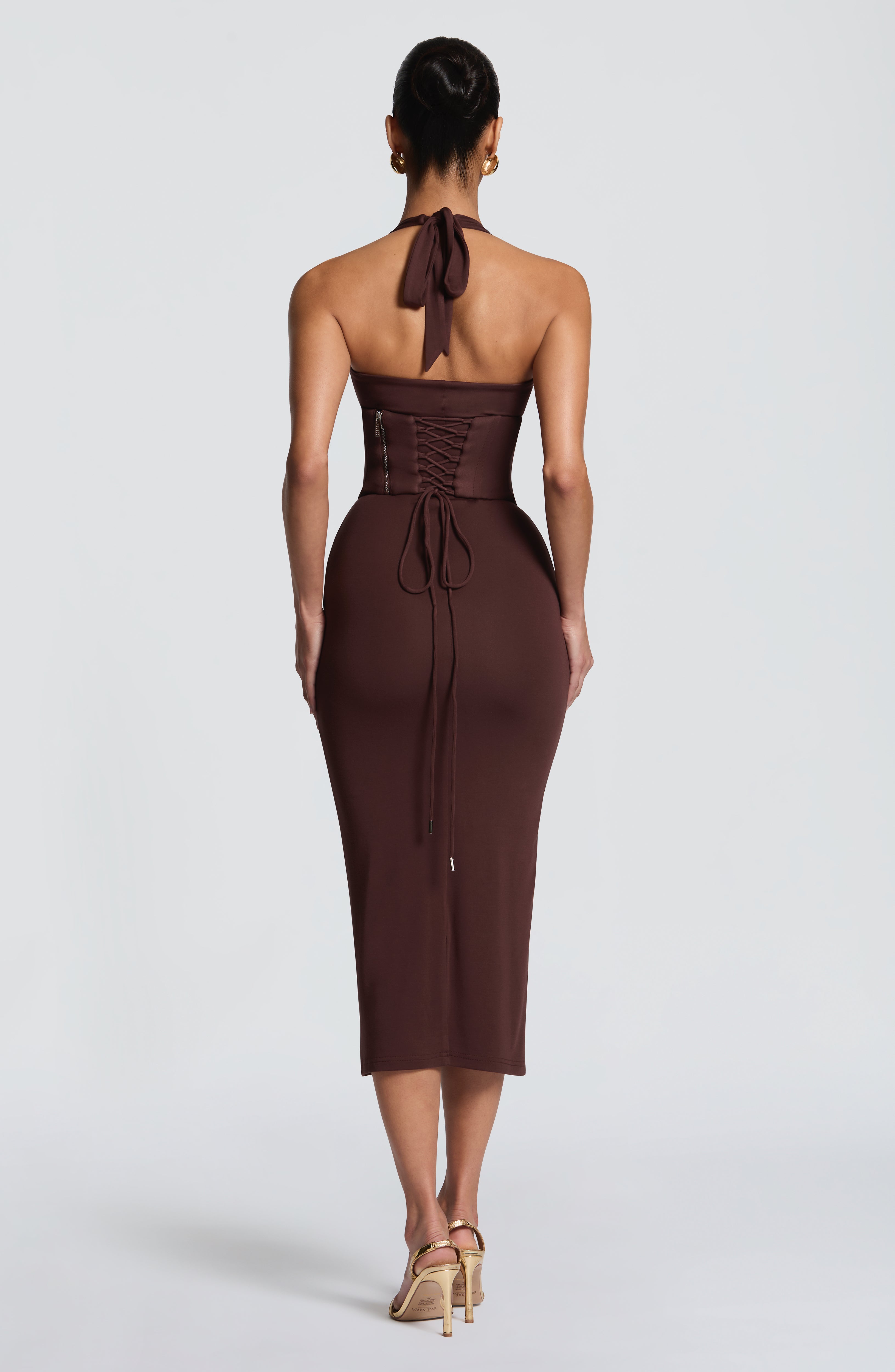 Roberta Midi Dress - Plum Brown – Ansicht 2