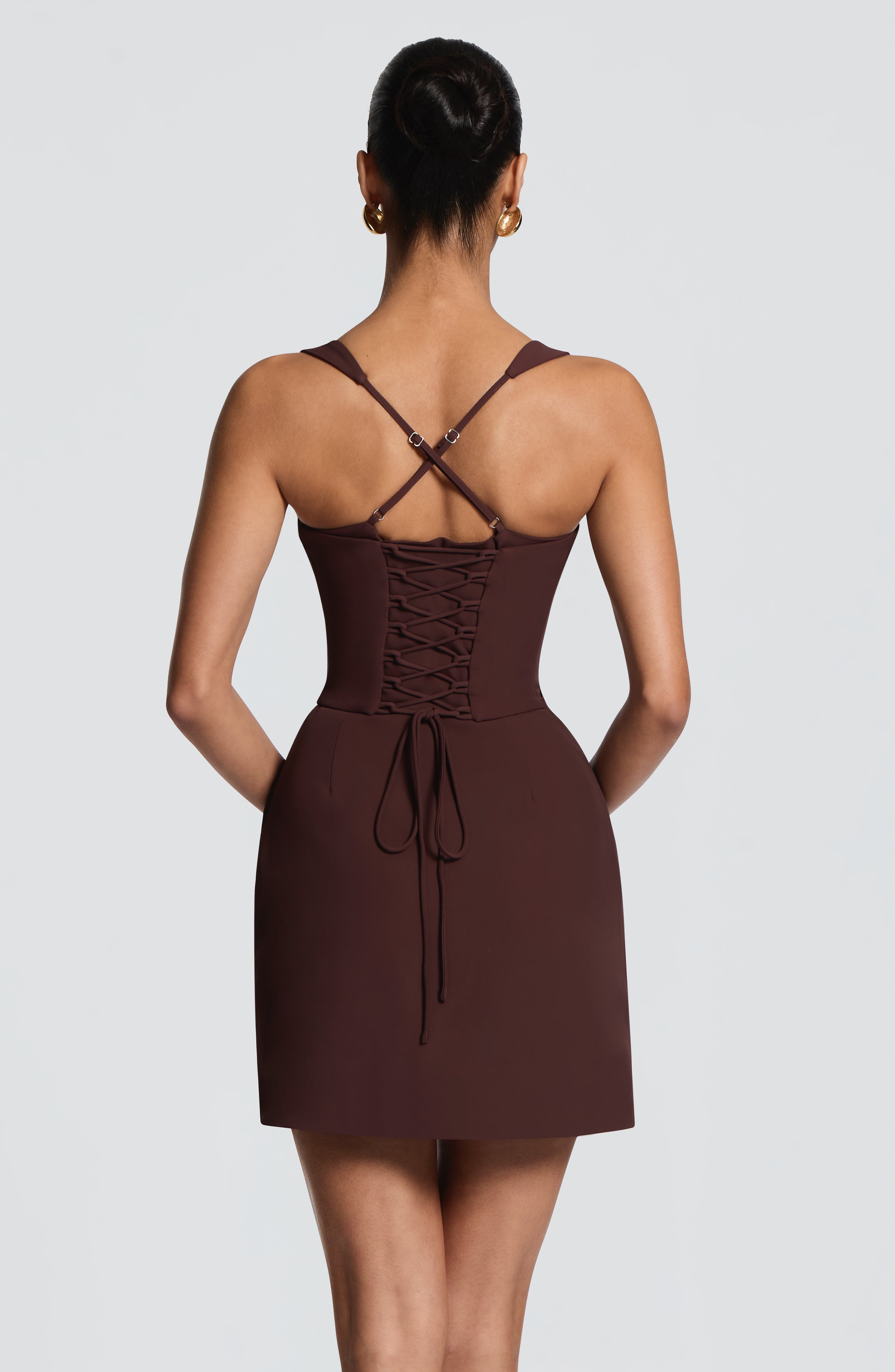 Everette Mini Dress - Plum Brown – Ansicht 2