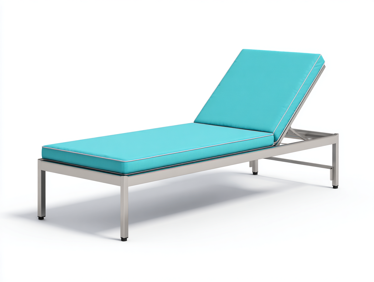 Liegesessel-Aluminium-202×71×96 cm-Türkis/Silber-verstellbare Rückenlehne für Terrasse-Donaiaroom
