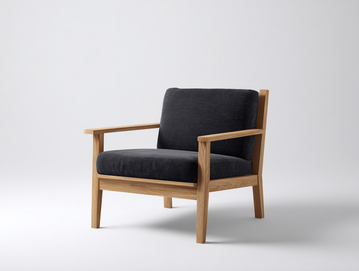 Liegestuhl-Holz/Strukturstoff-73×80×84 cm-Eichefarben/Anthrazit-breiter Komfortsitz für die Terrasse-Donaiaroom