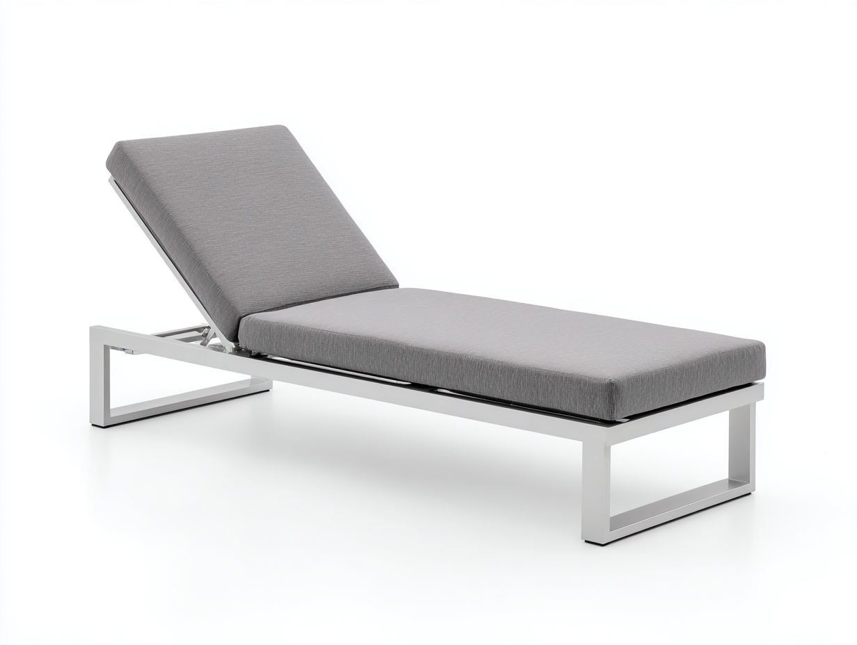 Liegesessel-Aluminium-200×72×92 cm-Grau/Silber-verstellbare Rückenlehne für Terrasse-Donaiaroom