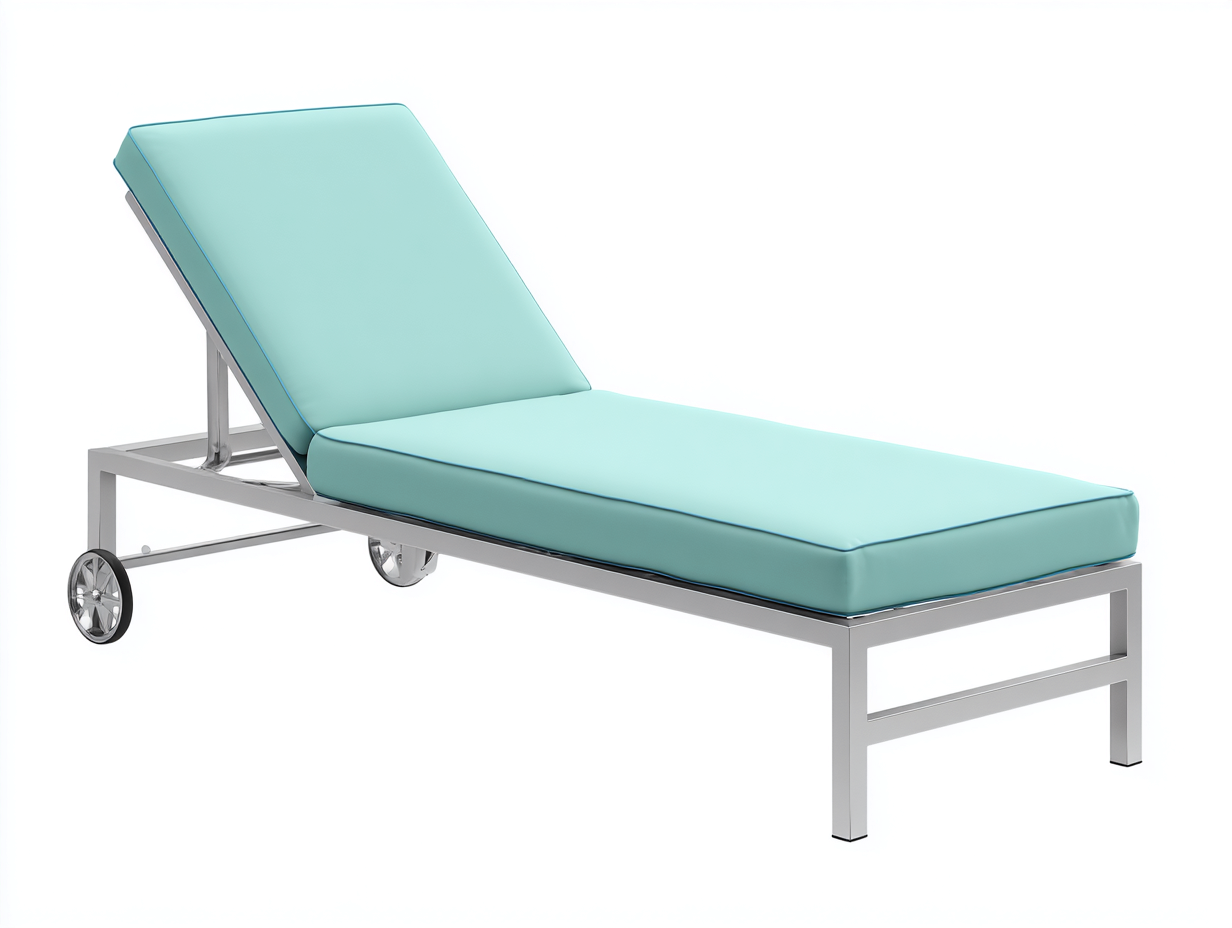Liegesessel-Aluminium-204×73×95 cm-Helltürkis/Silber-verstellbare Relaxliege mit Rollen für Terrasse-Donaiaroom