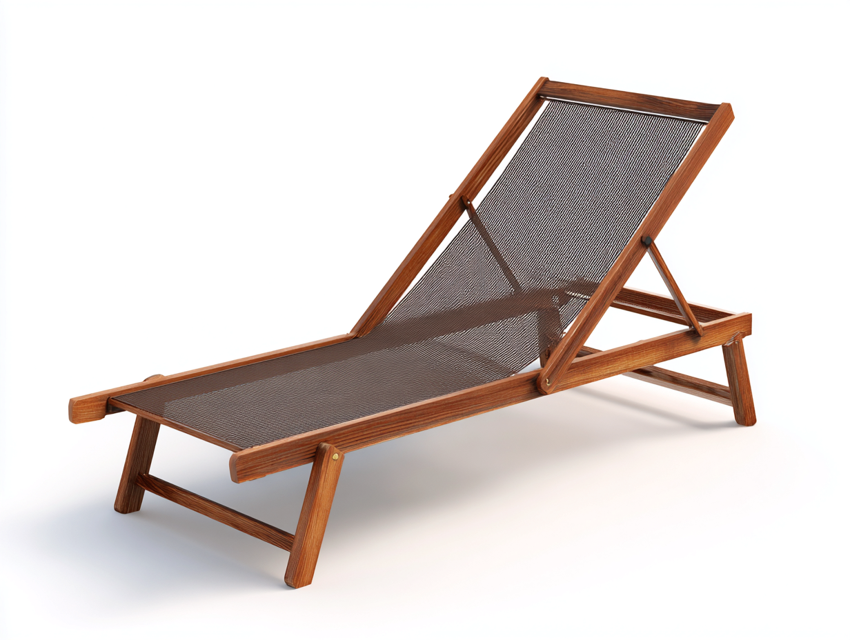 Liegesessel-Holz/Textilgewebe-202×68×92 cm-Nussbraun/Dunkelbraun-verstellbare Rückenlehne für die Terrasse-Donaiaroom