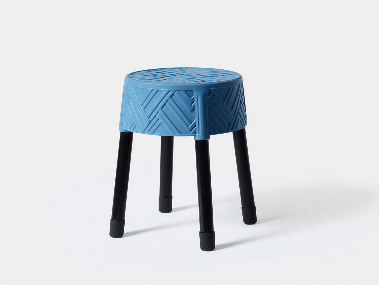 Barhocker-Kunststoff/Metall-38×38×47 cm-Blau/Schwarz-niedrige Ausführung mit Strukturprägung für die Hausbar-Donaiaroom