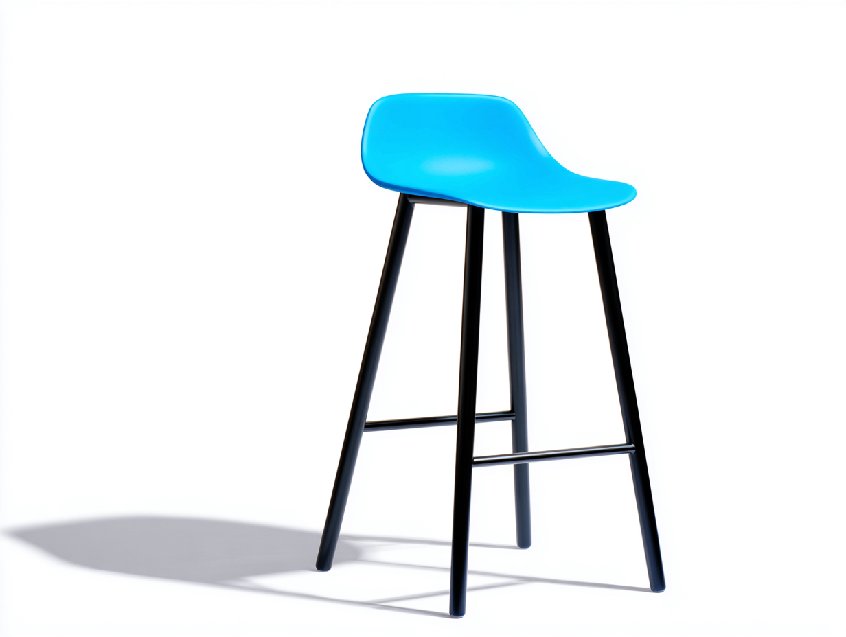 Barhocker aus Kunststoff und Metall 46×49×84 cm Türkis-Schwarz für Hausbar – mit ergonomischer Sitzschale-Donaiaroom