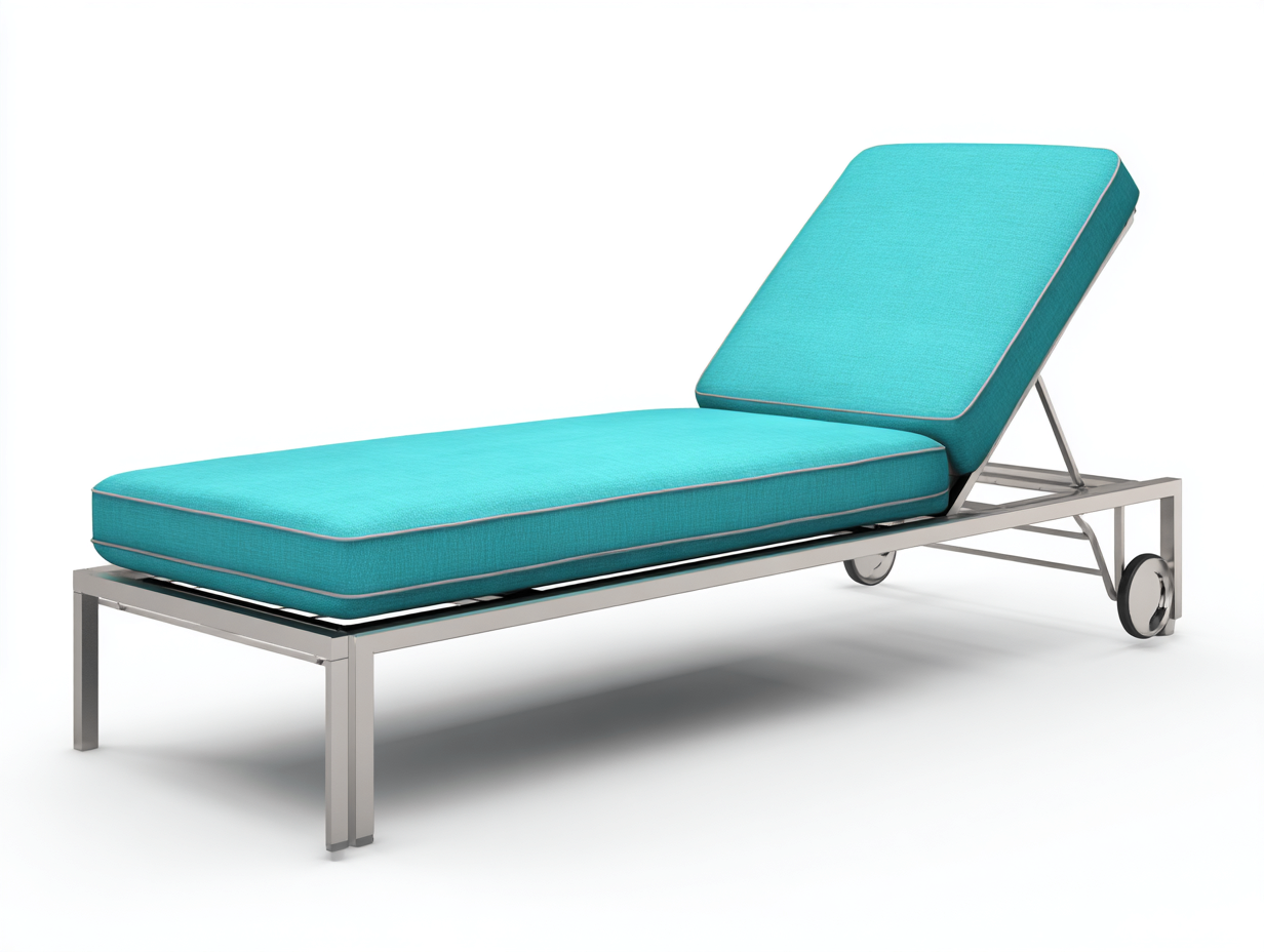 Liegesessel-Aluminium-205×72×96 cm-Türkis/Silber-verstellbare Rückenlehne mit Transportrollen für Terrasse-Donaiaroom